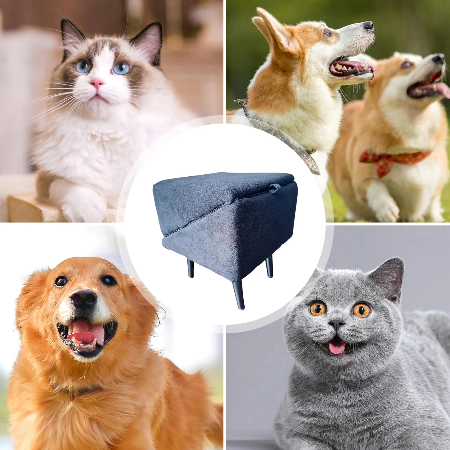Rampa Per Divano Per Cani, Scaletta Antiscivolo Per Cani, Gradini Pieghevoli Per Letto, Scale E Gradini Portatili Multifunzionali Per Animali Domestici, Rampa Poggiapiedi 2 In 1, Per Cane E Gatti