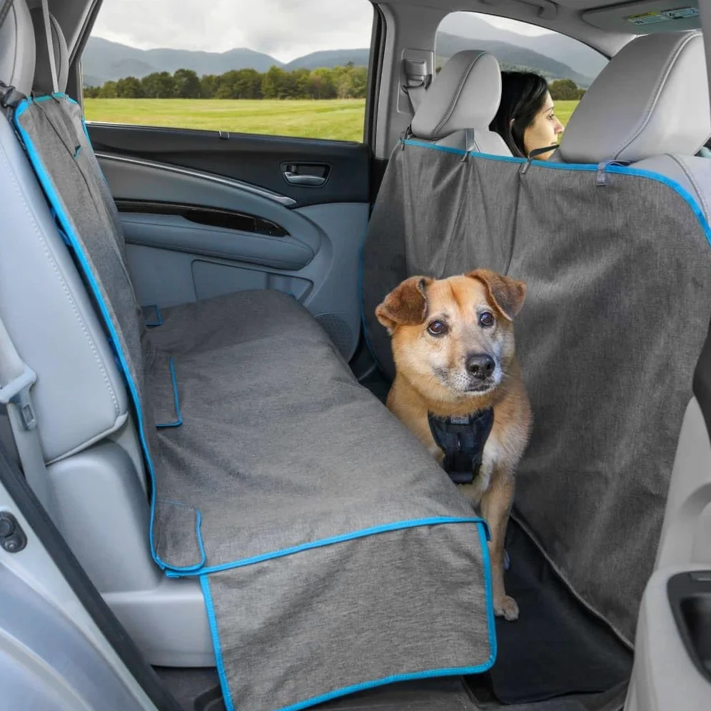 Coprisedile ad amaca Coast to Coast Kurgo per cani, coprisedile posteriore per animali domestici, copertura completa dei sedili e del vano piedi dell'auto, resistente all'acqua, antigraffio