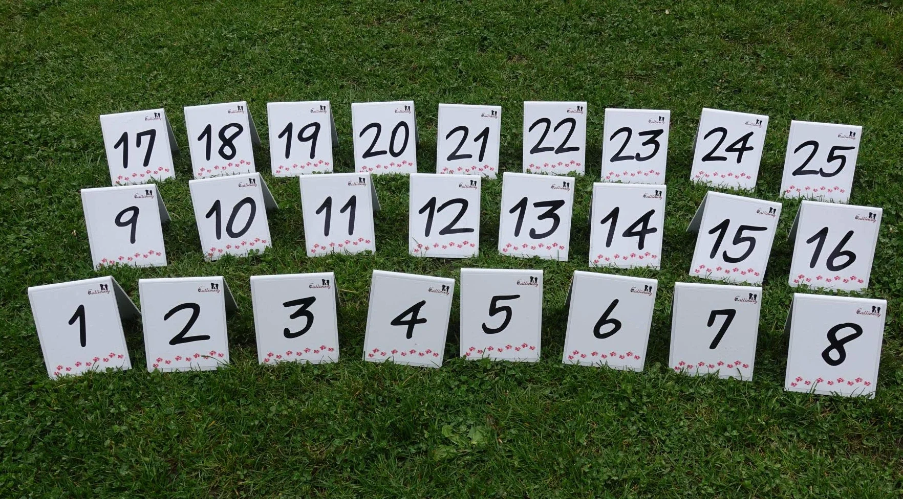 Numeri di parcours/numeri Rally Obedience – Set/Targhe – Set numerato 1 – 25