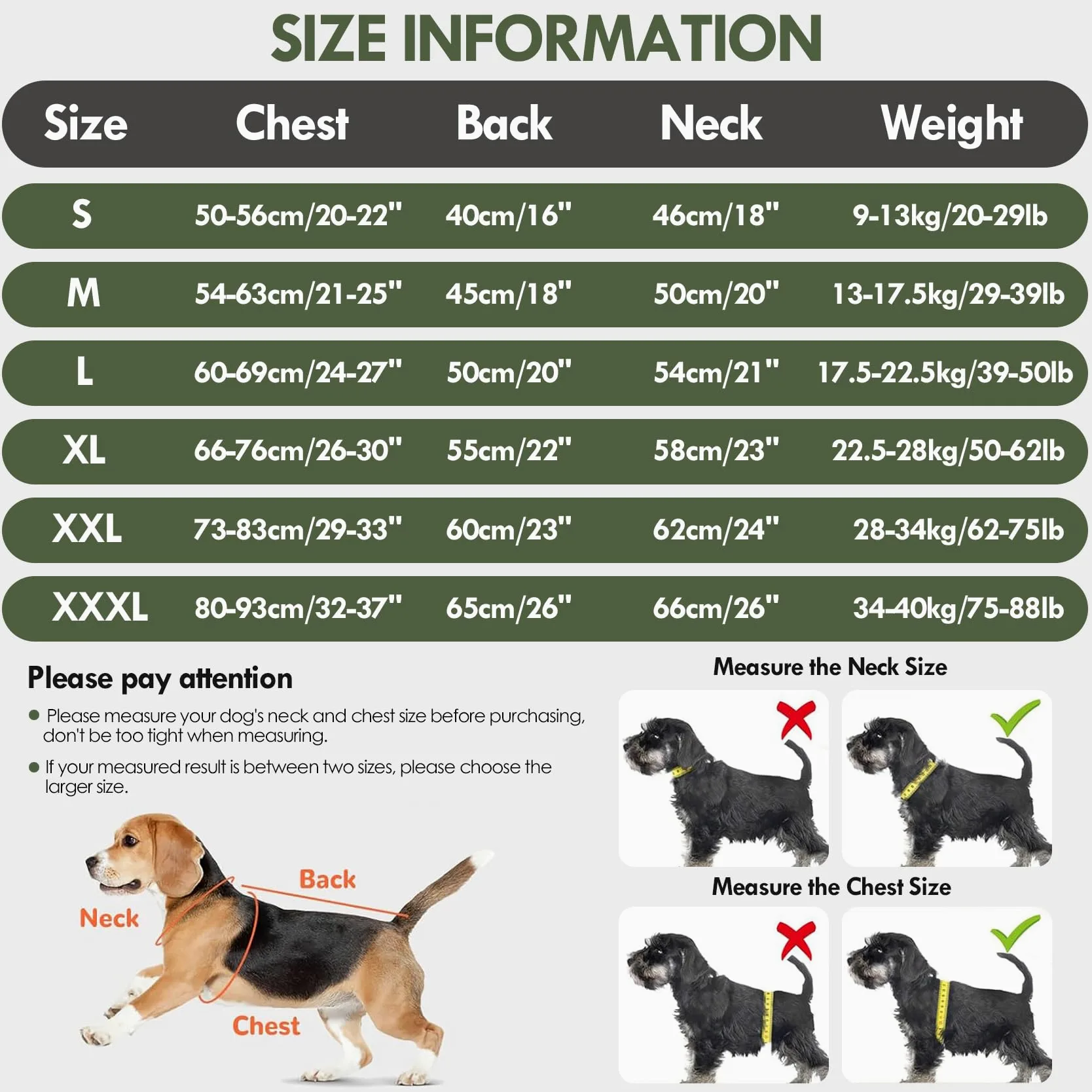 Cappotto riscaldato per cani a quattro zampe, impermeabile, regolabile, con collo alto a ritrazione, abbigliamento invernale per cani di taglia piccola, media e grande (verde, 3XL)