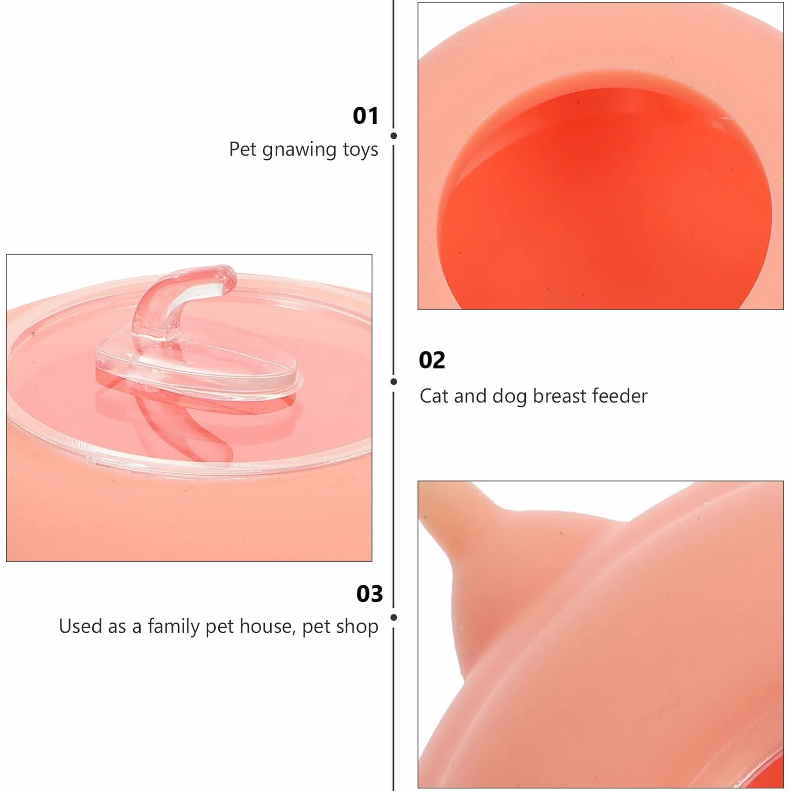 Homoyoyo Biberon Buona Elasticità in Silicone Rosa Strumento di Alimentazione Pratico per Allattamento Cuccioli e Gattini per Piccoli Animali Domestici