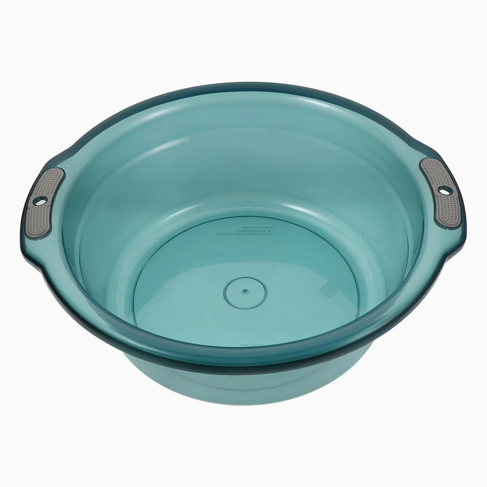 Bacinella con Manici Trasparente Rotonda in Plastica Blu | Capienza Ampia, Presa Sicura e Superficie Antiscivolo, per Lavaggio Mani e Pediluvio Domestico