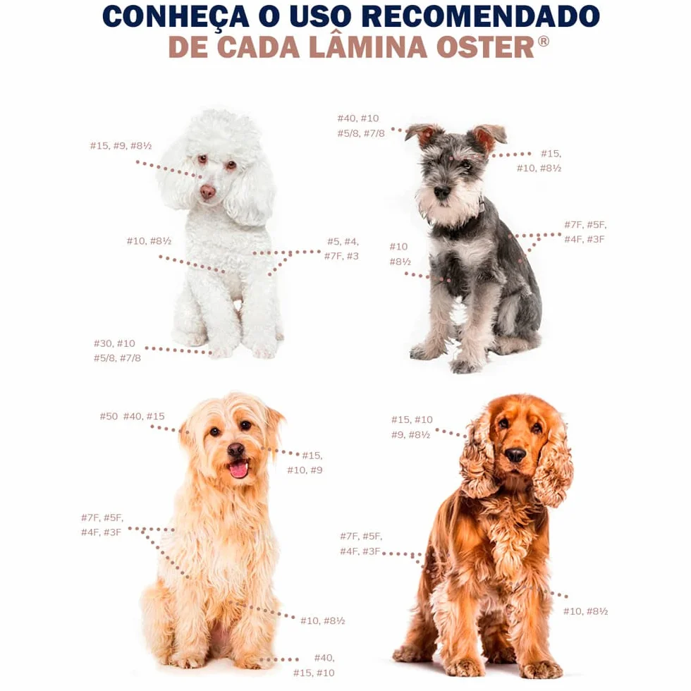Oster - Testina per tosatrice per Pelliccia di Cani, per rasoi a Motore, 65 mm