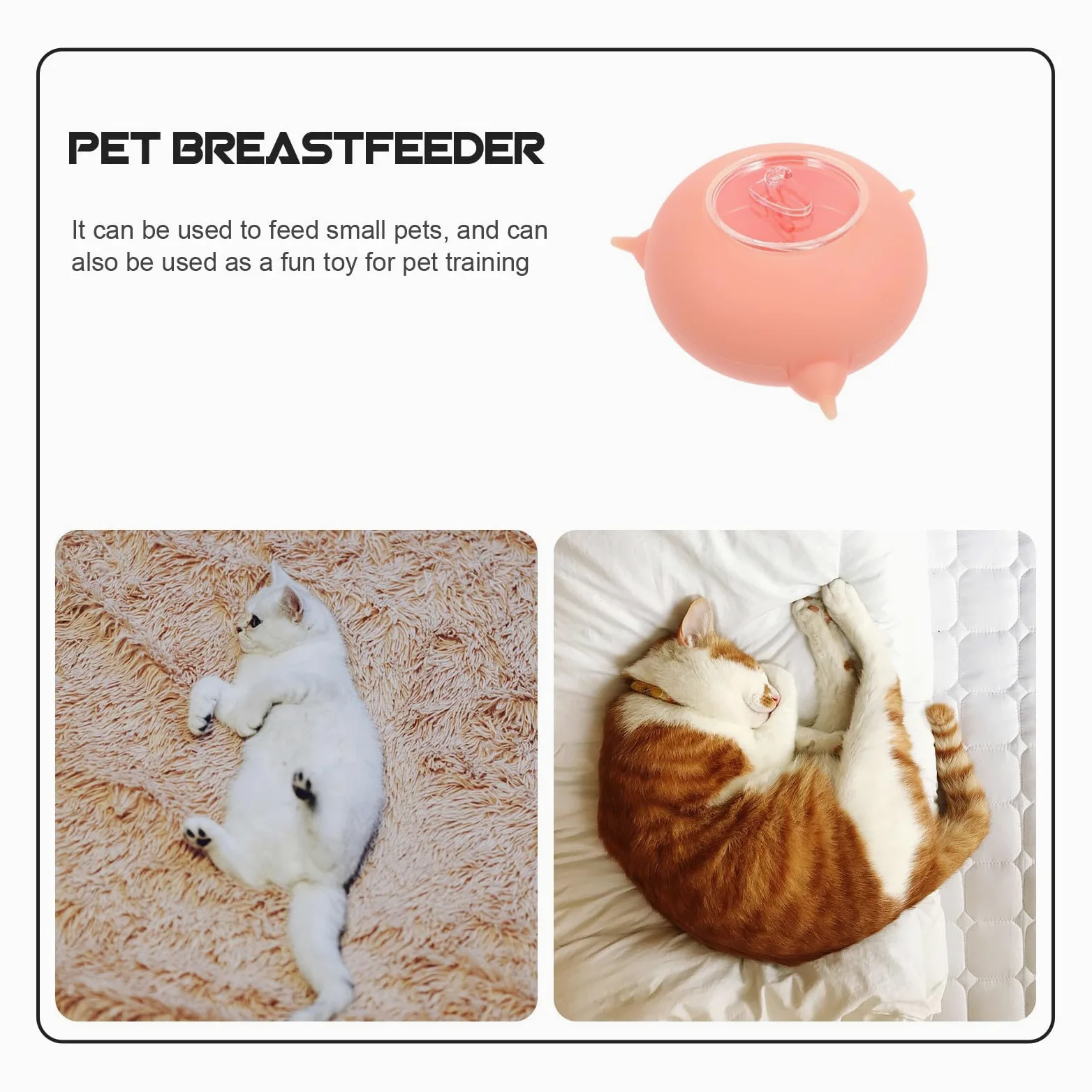 Lurrose Biberon in Silicone Riutilizzabile e Leggero per Piccoli Animali Domestici, per L'alimentazione e L'addestramento dei Cuccioli Rosa