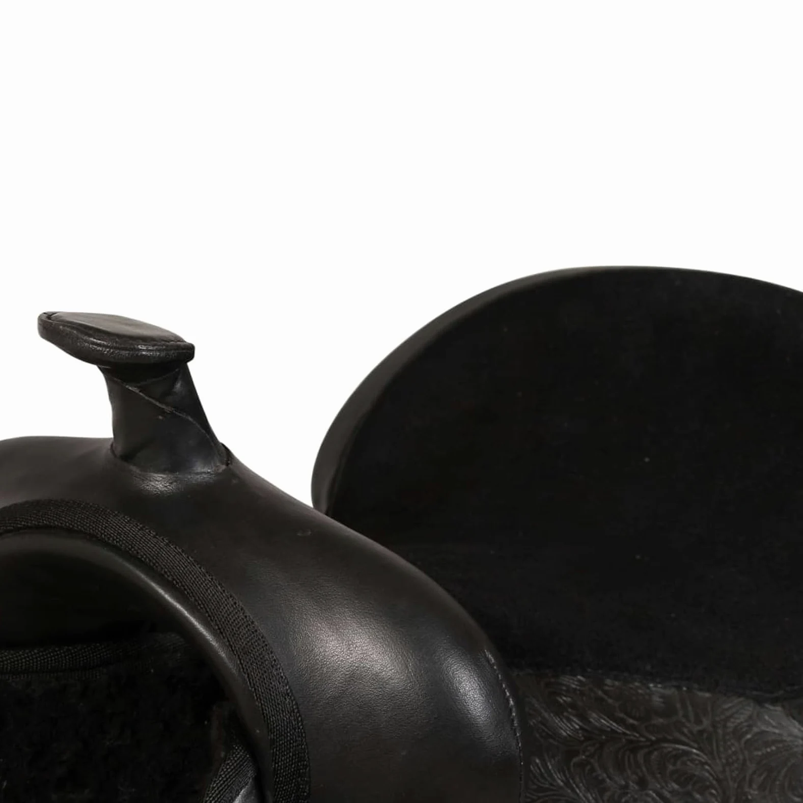 Homgoday Sella Western - Sella in vera pelle, 40,6 cm, colore: Nero