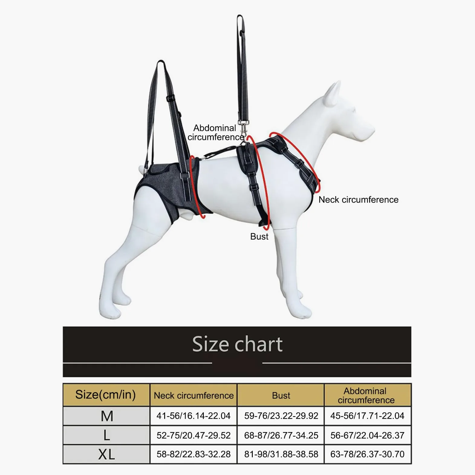Imbracatura di Sollevamento per Cani Cinghie A Imbracatura Regolabili | Gilet assistenza mobilità cani con maniglia Cinghie per Recupero Addestramento Riabilitazione Cani Anziani Disabili Feriti