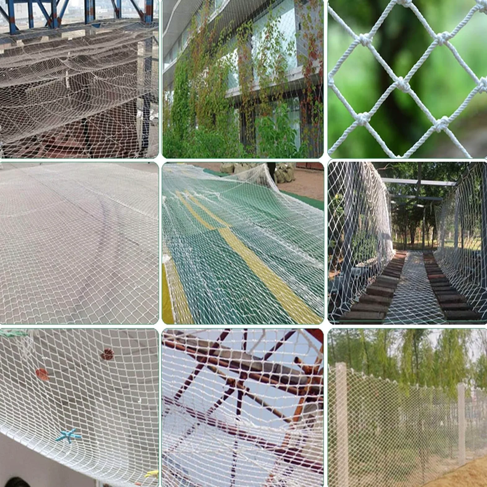 Generico Rete di Sicurezza per balconi per Animali Domestici, Rete anticaduta in Nylon Bianco 16x16 Piedi, Rete Protettiva per Animali Domestici, Protezione per Scale e finestre, Diametro della Corda