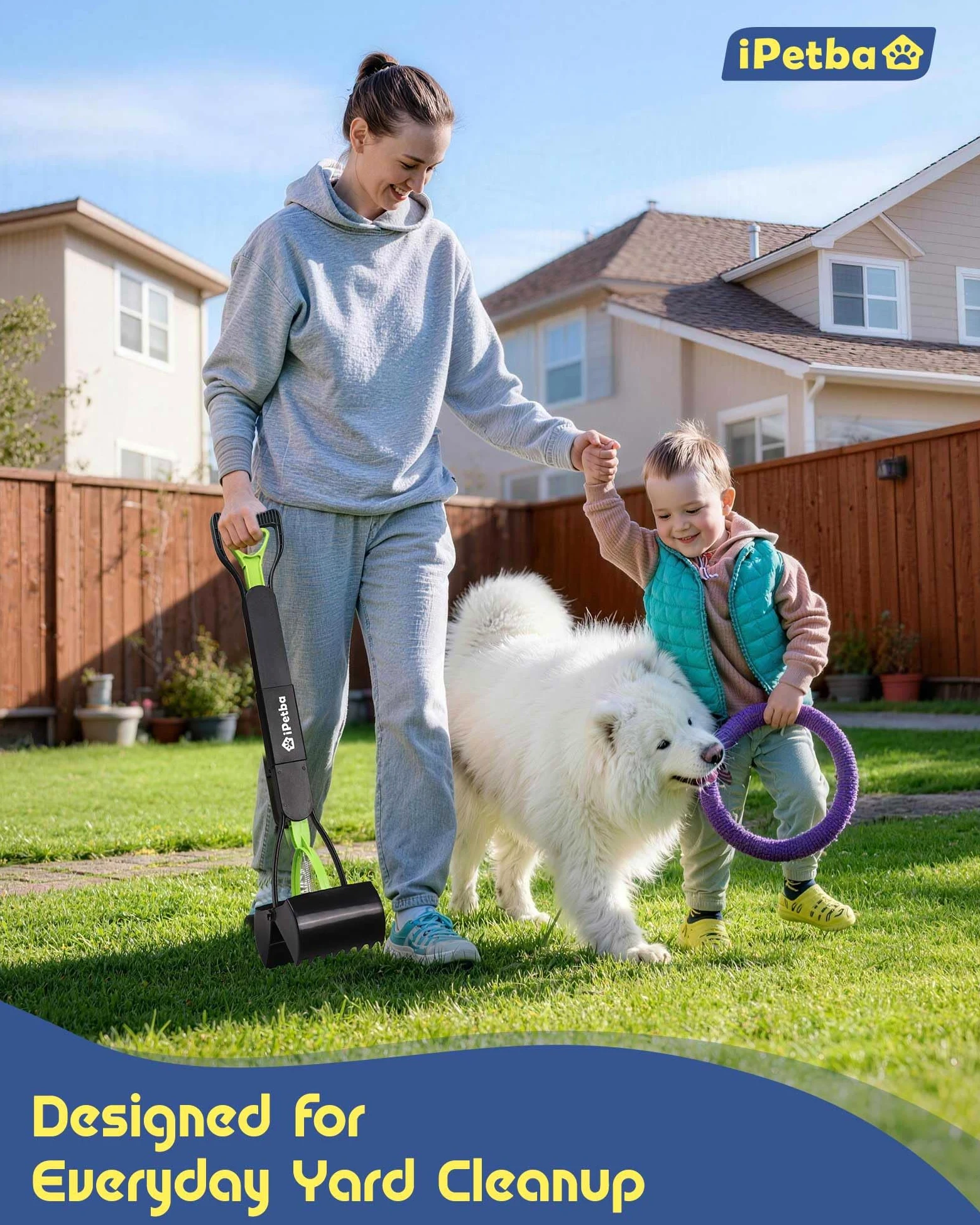 80 cm Raccogli Cacca Cane Manico Lungo Senza Piegarsi Paletta Raccogli Cacca Cani Pieghevole Pooper Scooper per Ghiaia, Terreno, Erba，Lot de 2