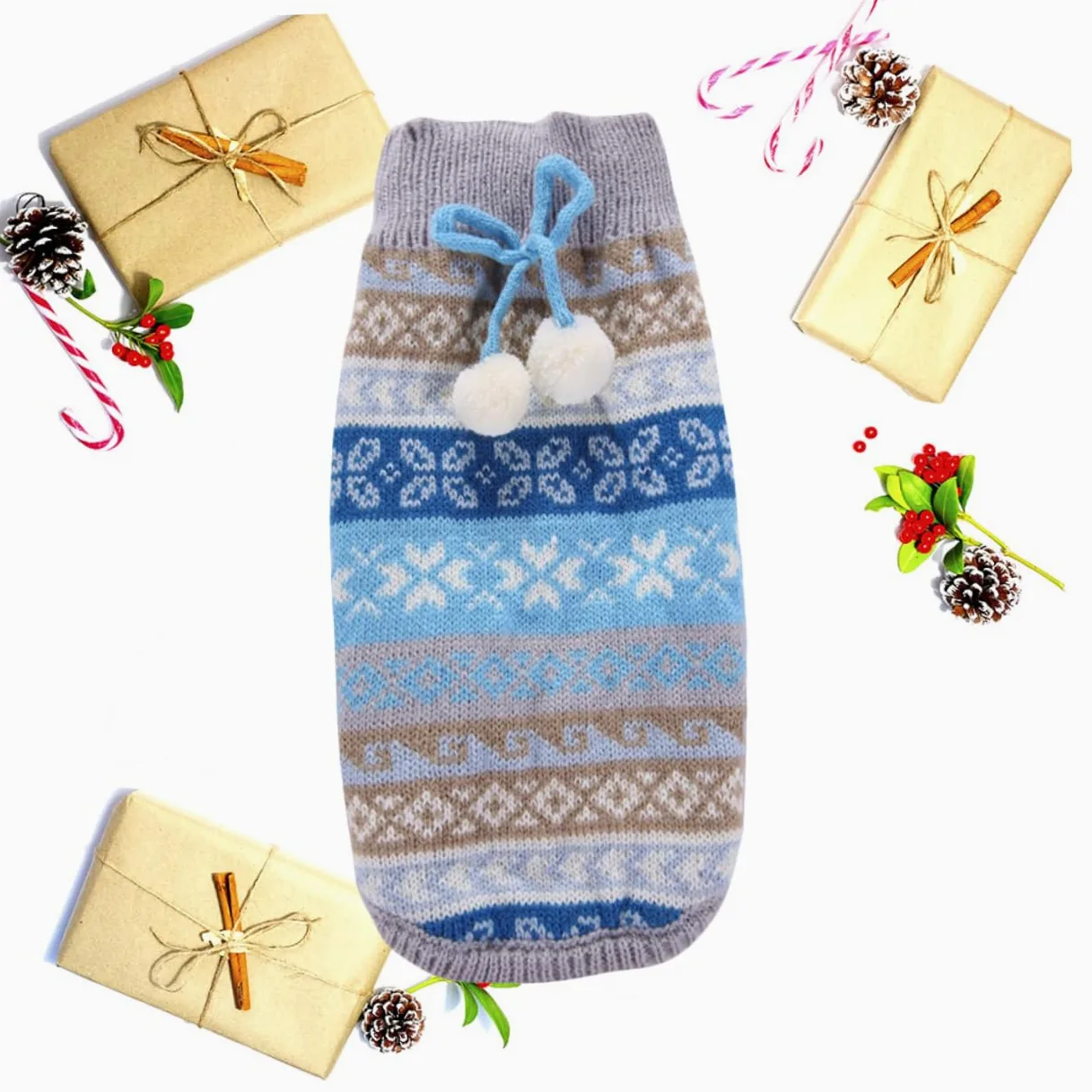 BESPORTBLE 3 Pz Vestiti per Cani Compagnia Maglione Natalizio per Animali Domestici Costume Cane Gatto di Natale Cappotto per Cani Natalizi Maglione Caldo Inverno Prodotti per Animali