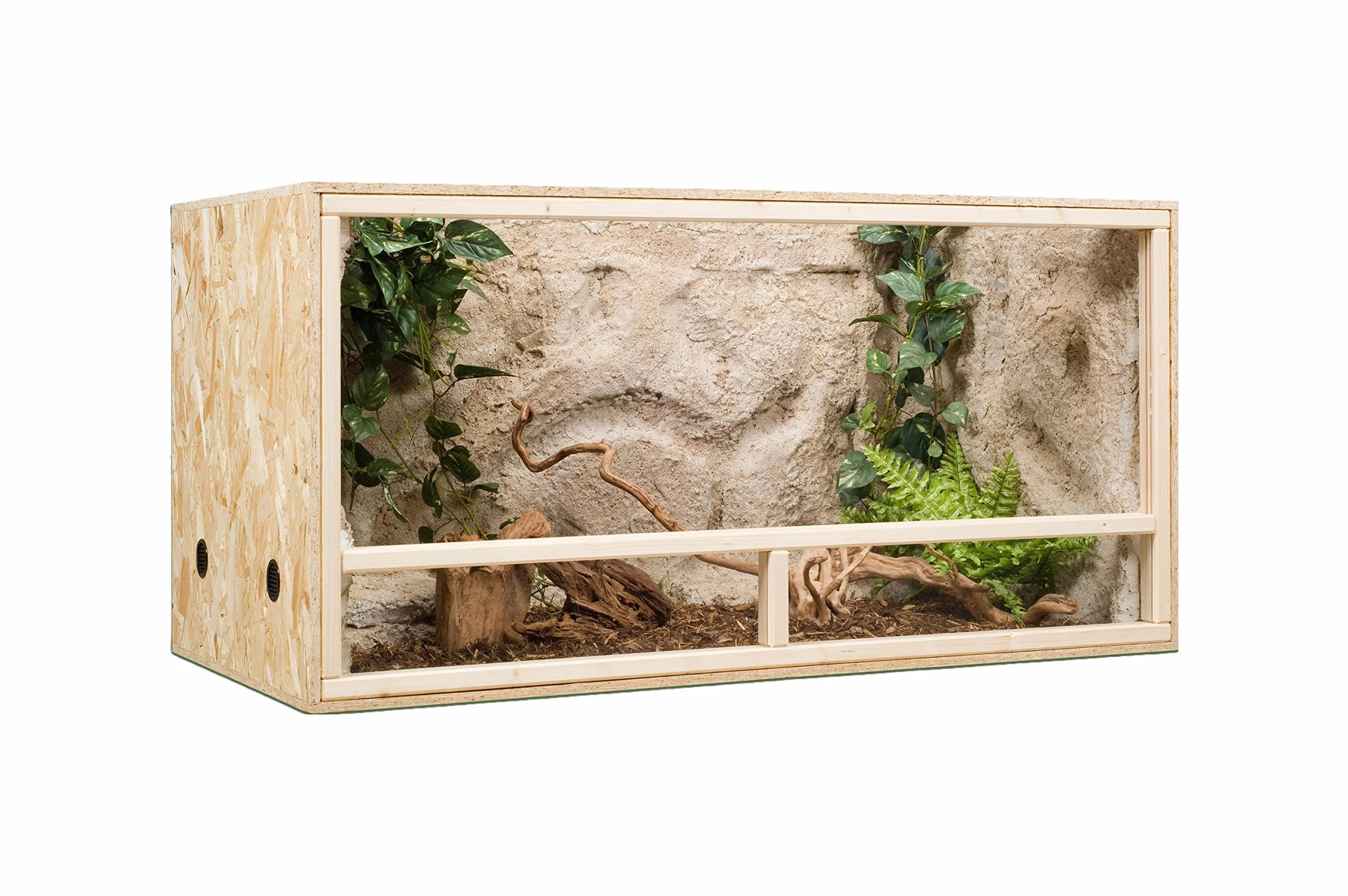 OSB Terrario in legno, 100 x 50 x 50 x 50 cm, con ventilazione laterale