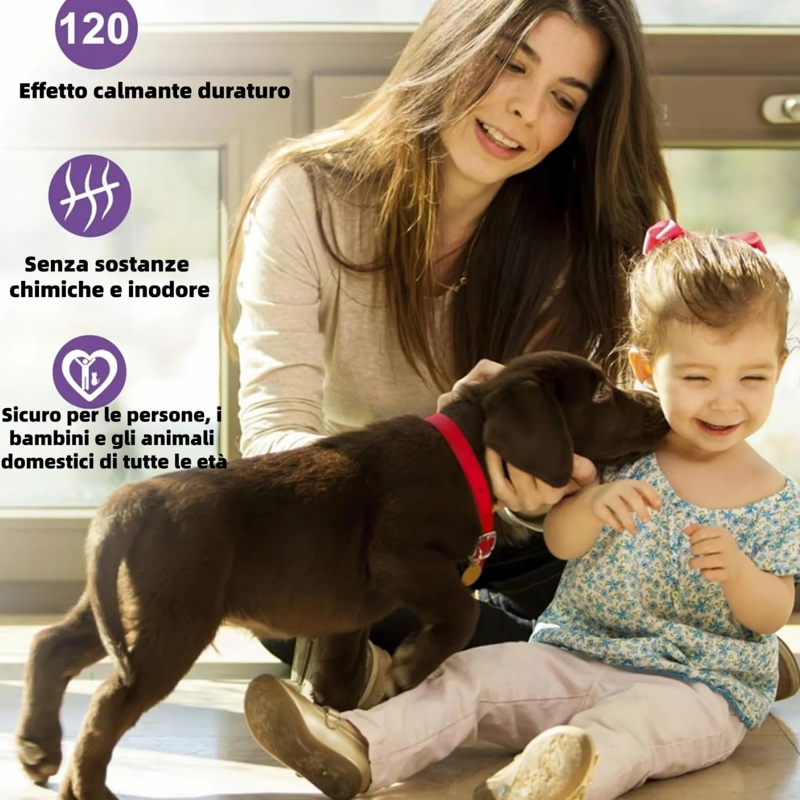 MEIION Ormeo Pet Diffusore,Diffusore Calmante per Cani,Feromoni Antistress,Aiuta i Cani Ansiosi a Rilassarsi,Facile da Usare,Adatto per Situazioni di Stress