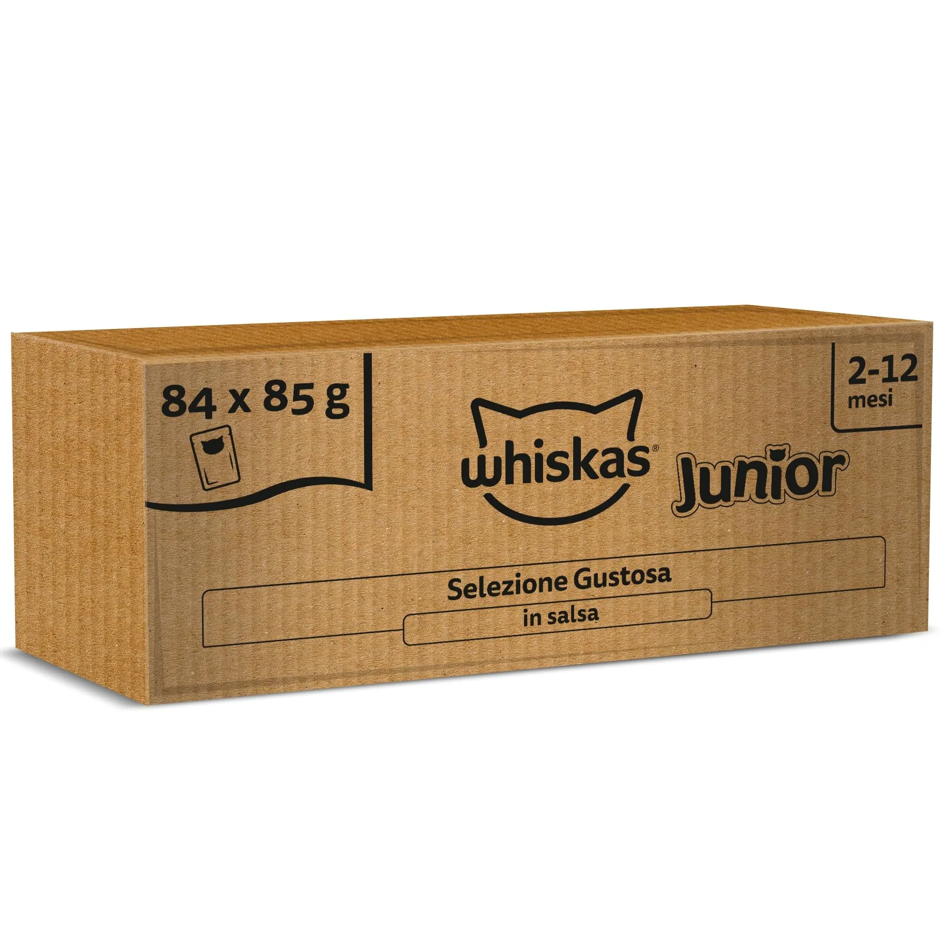 WHISKAS Junior Cibo Umido per Gattini in Salsa 84x85g Selezione Gustosa