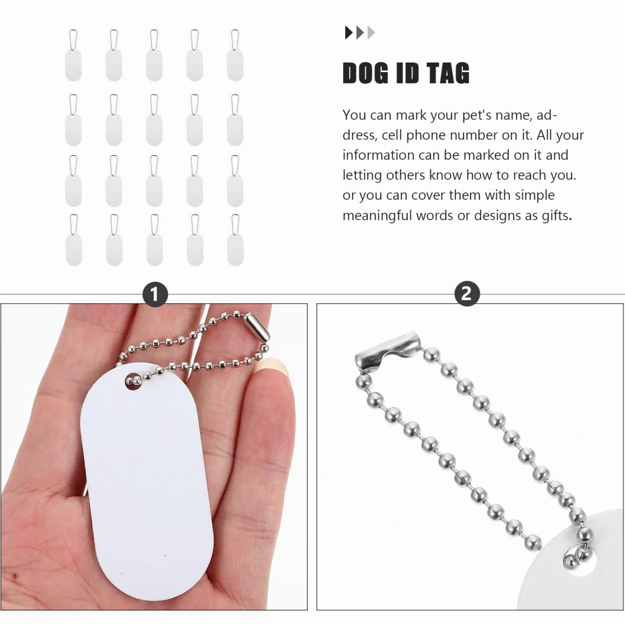 INOOMP 40pezzi Medaglietta Identificativa Per Animali Domestici Design Bifacciale Per Personalizzazione e Contatti Accessorio Pratico Per Cani Gatti e Piccoli Animali