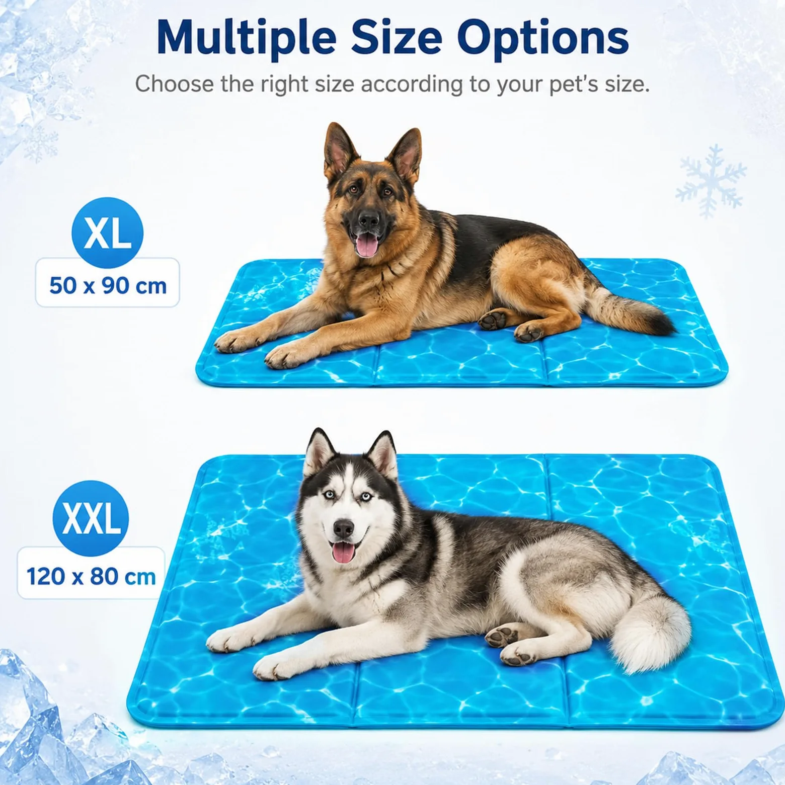 Tappetino Refrigerante Cane 80 x 120 cm, Materassino Fresco per Cani e Gatti in Oxford 300D e PVC, Pieghevole e Resistente all’Acqua per Casa, Auto e Cuccia