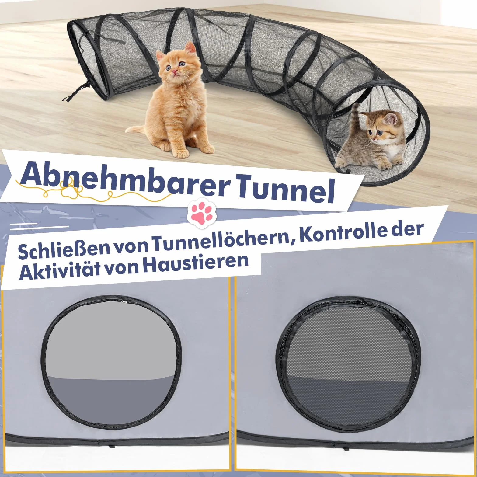 Box pieghevole per gatti con tunnel, box multifunzione con rete traspirante, tenda portatile per piccoli animali interni ed esterni, recinti e gabbie per esterni, S