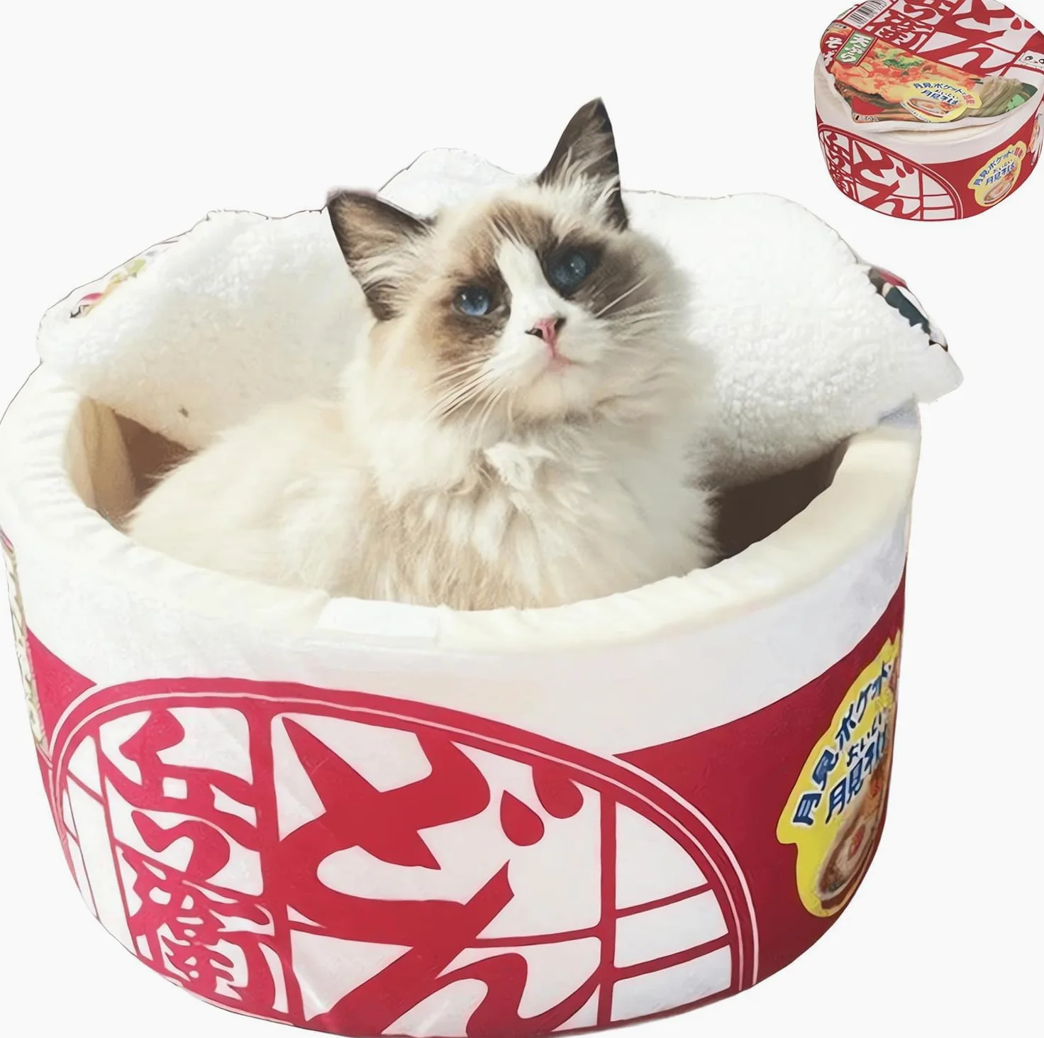 Cuccia per Gatti e Cani da Interno, Cuccia Gatto e cani, Igloo Per Gatti In Peluche Caldo e Accogliente con cuscino imbottito rimovibile e lavabile (Rosso, L)