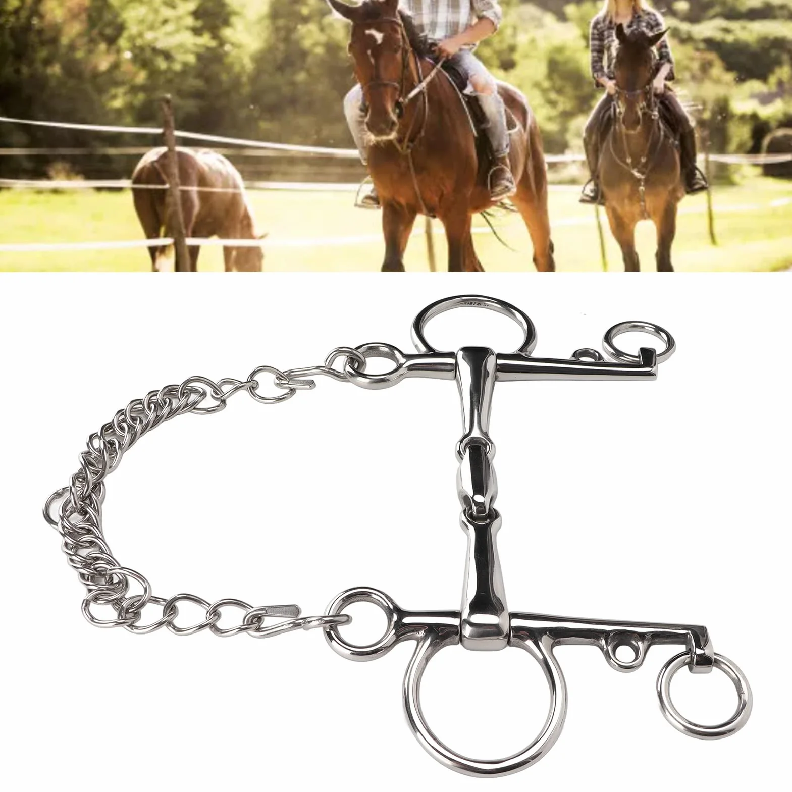 Morso Pelham per Cavallo, morso Pelham a Bocca snodata Facilità di Controllo Resistente al morso Pratico per i Cavalli