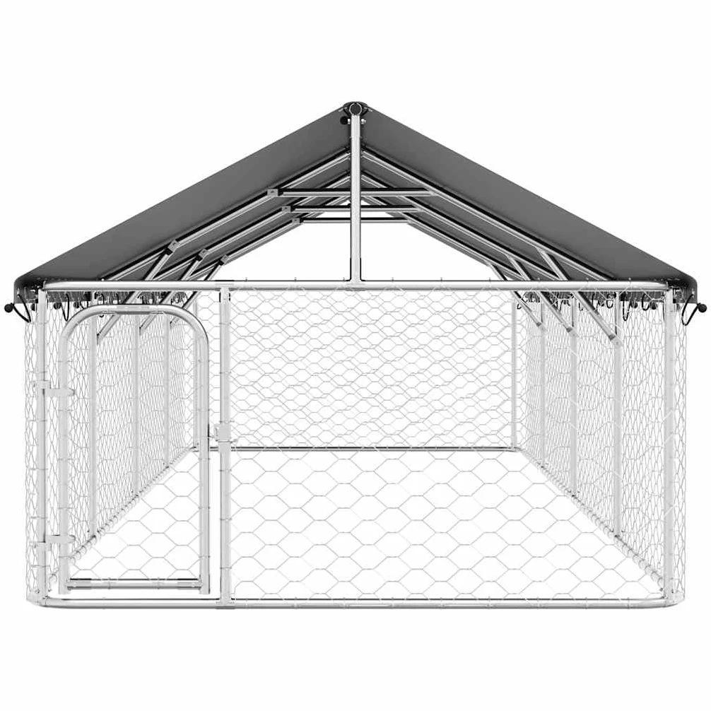 vidaXL Gabbia per Cani da Esterno con Tetto 600x200x150 cm