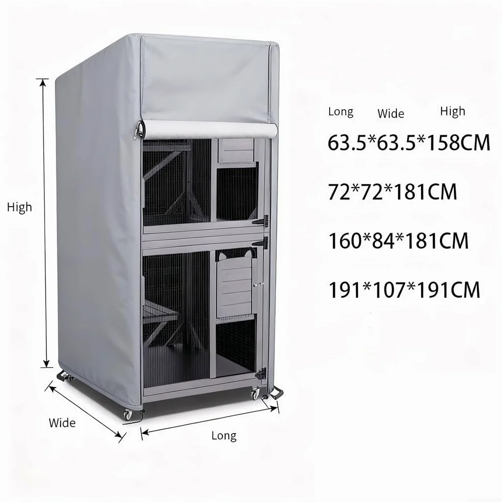 Copertura per cuccia per gatti da esterno, 72 x 72 x 181 cm, impermeabile | Tessuto Oxford impermeabile, paraneve e pioggia, prese d'aria traspiranti, mantiene l'interno asciutto, protezione invernale