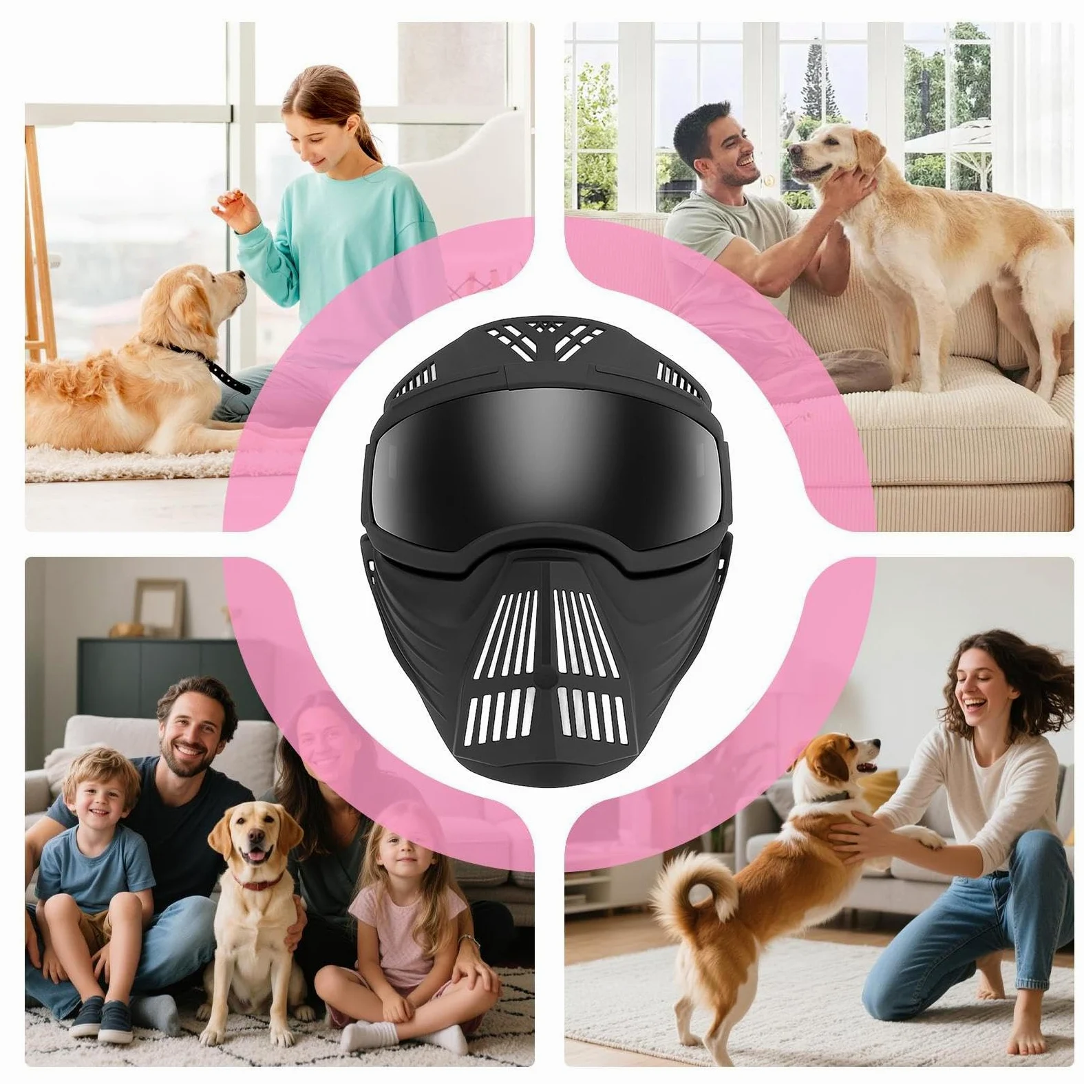 Occhiali Da Sole Per Cani Protezione Antiappannamento E Copribocca | Occhiali da Sole Regolabili Antivento e Protezione UV per Escursionismo e Addestramento Taglia Media Grande Faccia