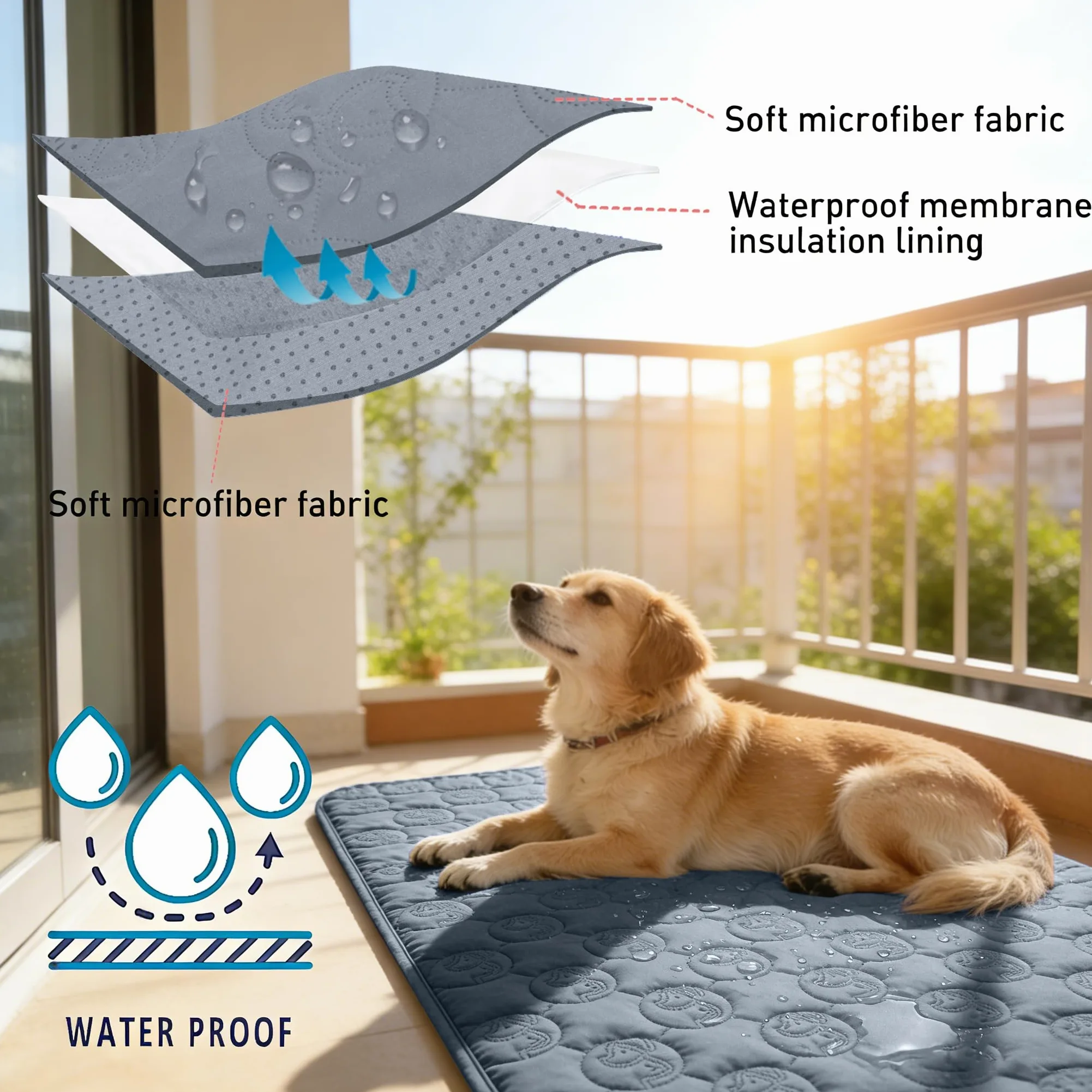 Coperta impermeabile per cani, copridivano lavabile per animali domestici, tappetino di protezione per mobili antiscivolo, 203 x 152 cm