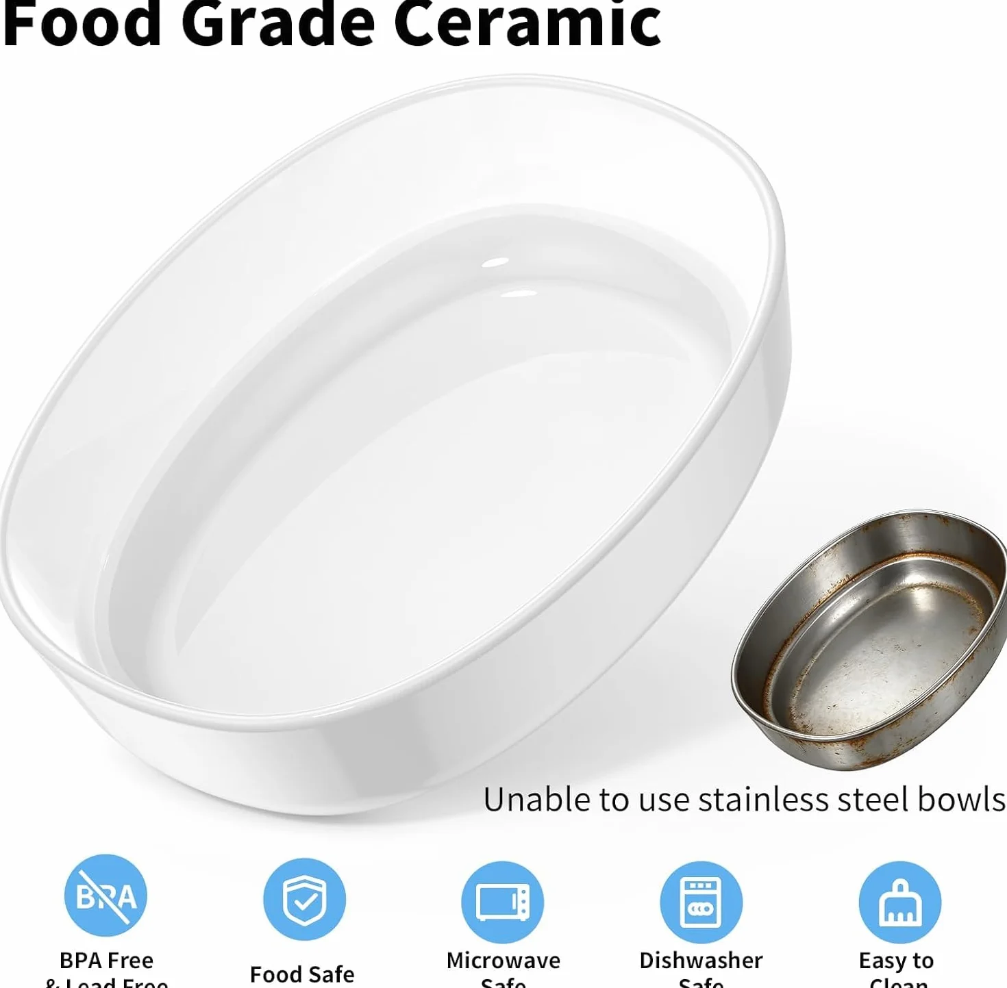 HoneyGuaridan RFID 5G WiFi Distributore Automatico Cibo Gatti, 4.6L Dispenser Crocchette Gatto con Pasti Personalizzati Attivati dal Collare, Monitoraggio Dietetico e Antifurto, Ciotola in Ceramica