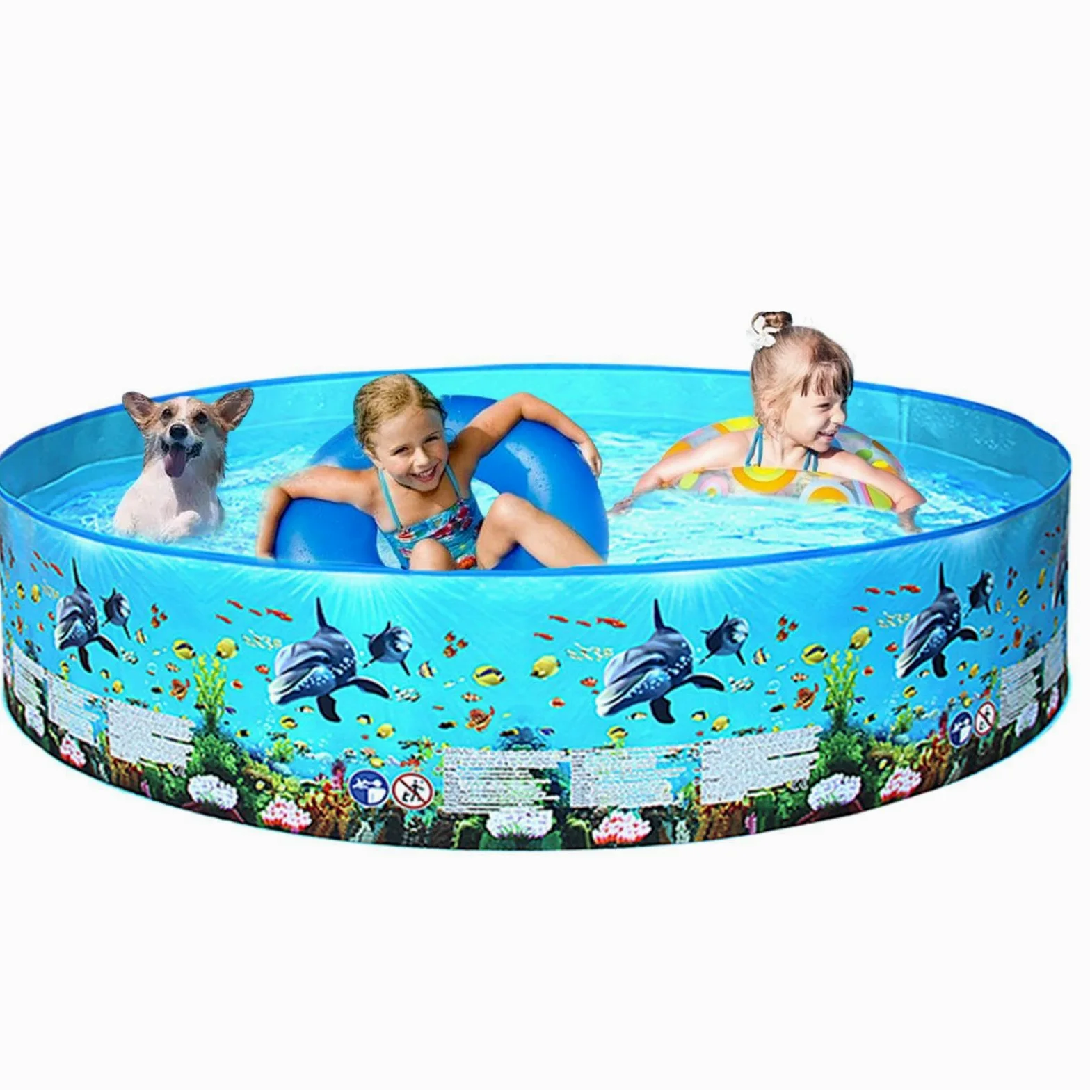Piscina Rigida Pieghevole Vasca Non Gonfiabile Per Feste E Nuoto All'Aperto | Piscina ad Acqua Pieghevole Per Animali Domestici Bambini Adulti Famiglia Giardino Cortile Terrazza