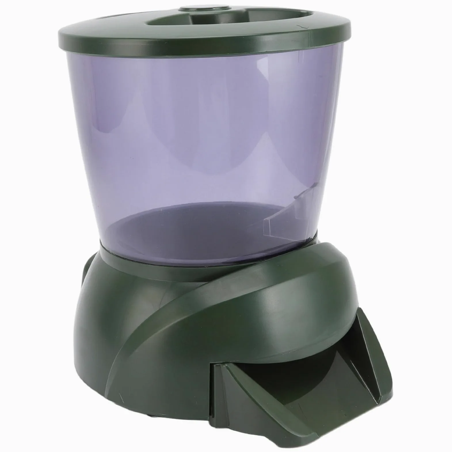 Mangiatoia Automatica per Pesci da 4,25 Litri, Display LCD, Dispenser Automatico di Mangime per Pesci da Laghetto Alimentato a Batteria con Porzioni di Alimentazione Regolabili,