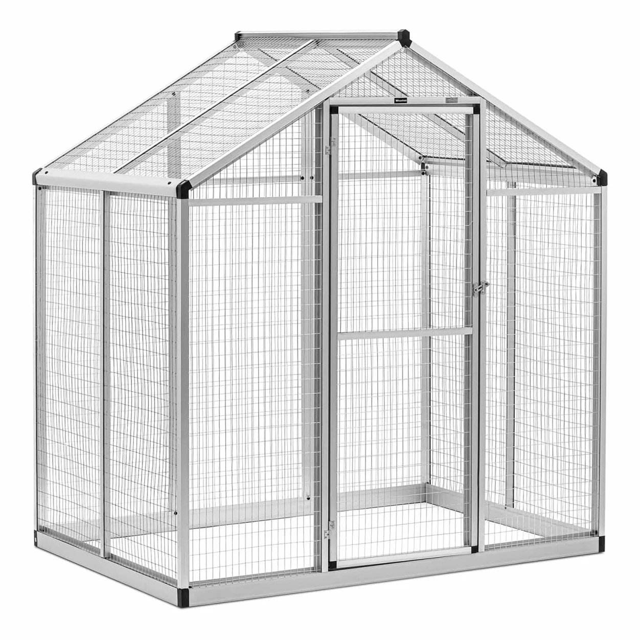 WIE-BC-200 Voliera da esterno Alluminio 122 x 178 x 195 cm voliera per uccelli gabbia per uccelli voliera per pappagalli -