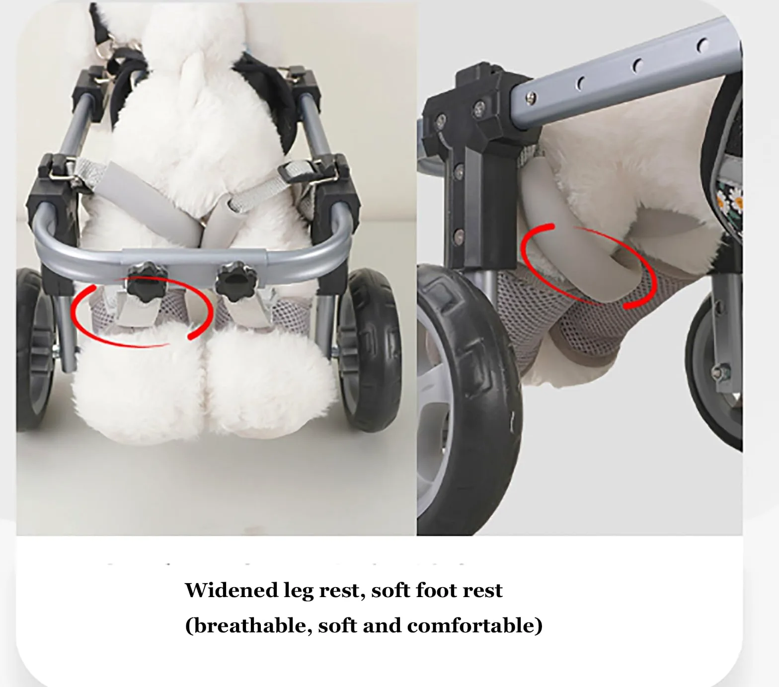 Sedia a rotelle per Cani a 2/4 Ruote per Zampe Posteriori, carrelli per Cani Leggeri e Regolabili con ausili per la Mobilità degli Arti Posteriori, deambulatore assistito per Cani disabili p