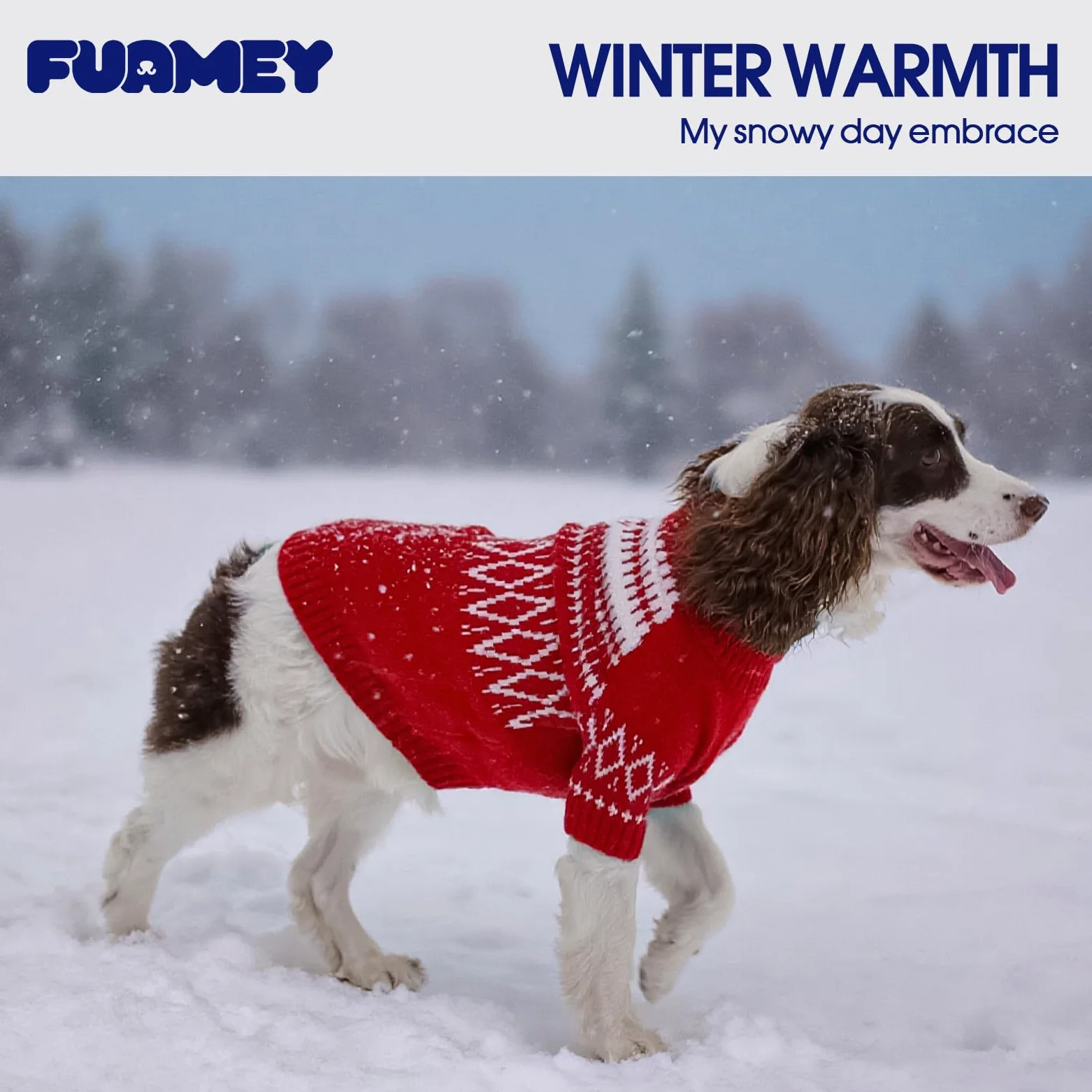 FUAMEY Maglione per cani, extra large, morbido maglione natalizio lavorato a maglia per cani, comodo maglione in pile per cagnolini, caldo abbigliamento invernale a collo alto per il freddo, vestito