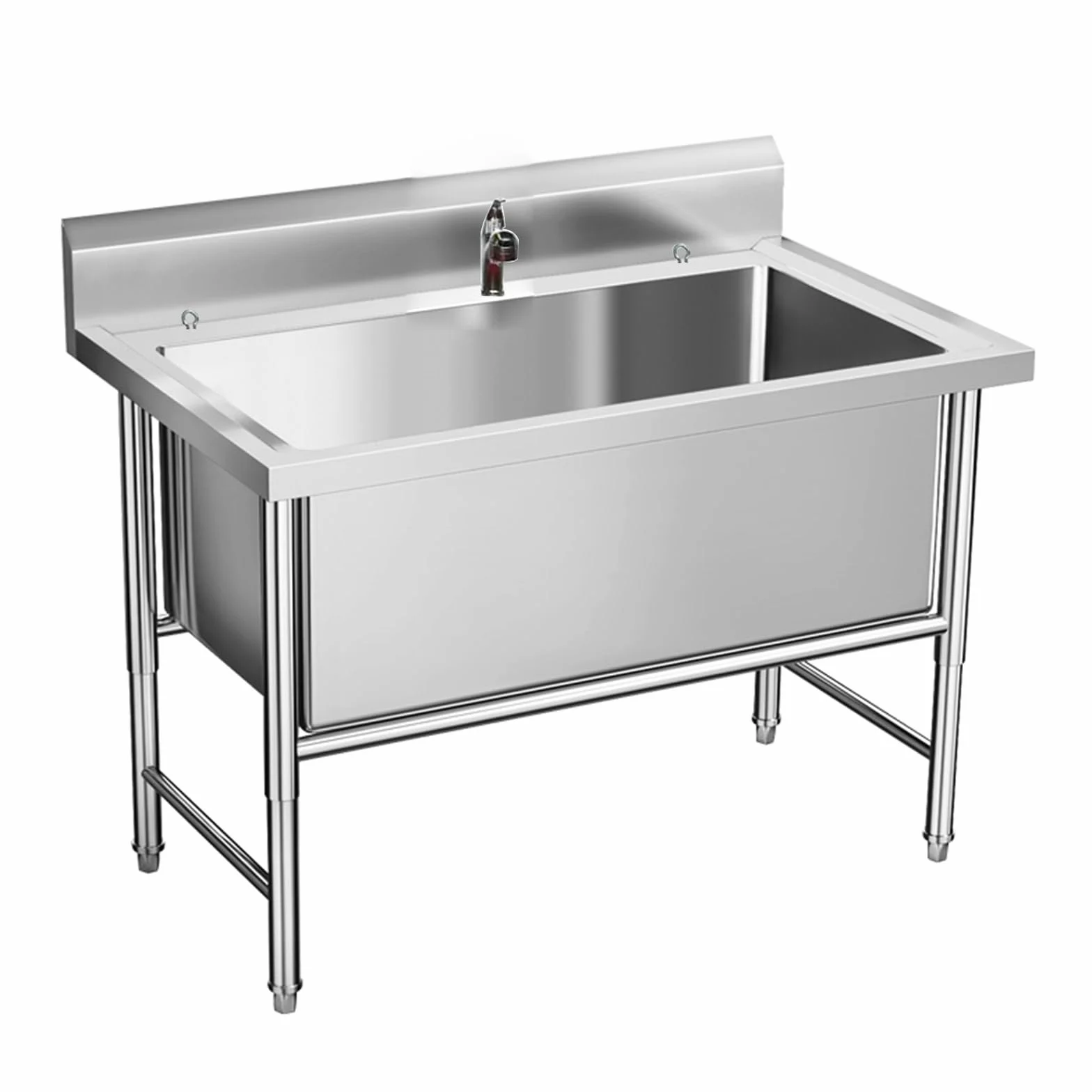 Vasca da Toelettatura Professionale per Cani In Acciaio Inox, Stazione di Lavaggio per Cani, Vasca da Bagno per Cani Animali(120X60cm/47.2X23.6in,deep:15.7in)