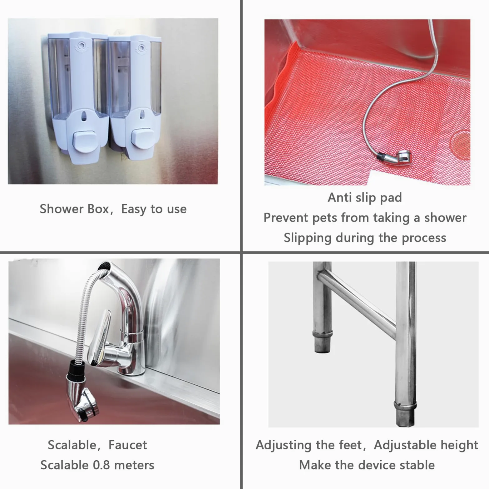 Vasca Per Toelettatura Cani, Vasca Da Bagno Professionale Per Cani In Acciaio Inossidabile, Con Accessori Per Rubinetti, Stazione Di Lavaggio Per Cani, Stazione Di Lavaggio Per Cani Per La Casa(100*60