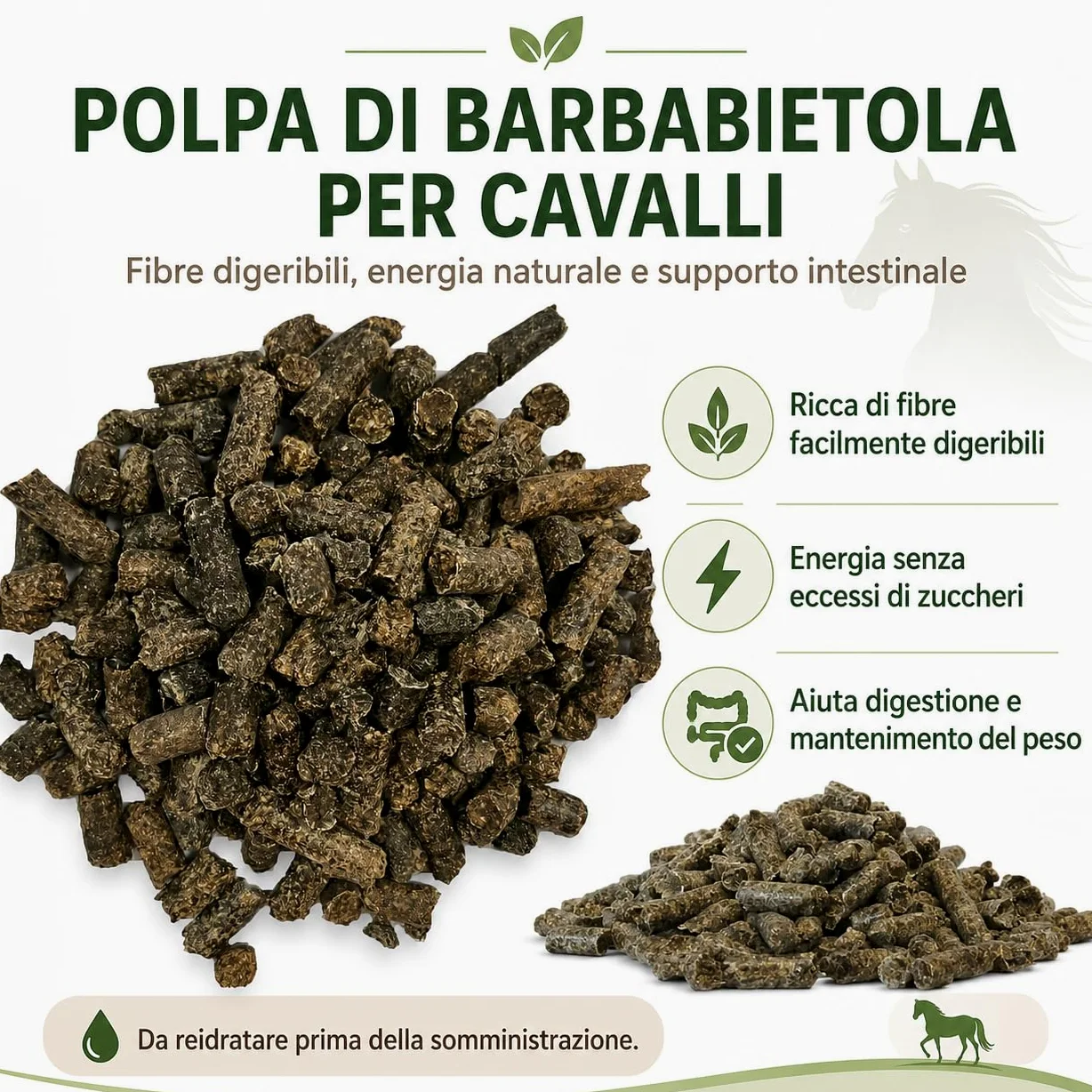 Polpa Barbabietola per cavalli | Polpa di Barbabietola per Ovini e Suini | Ottima per regolarizzare la motilità Intestinale - sacco da 25 kg