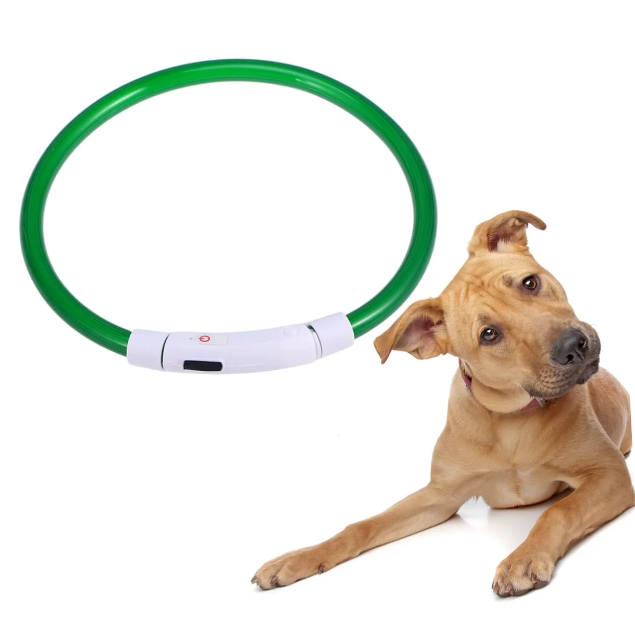 Housoutil 3pezzi Collare Led Ricaricabile Per Cani Con Luce Lampeggiante Usb Sicurezza Notturna Per Animali Domestici Modalità Di Illuminazione Verde Fluorescente
