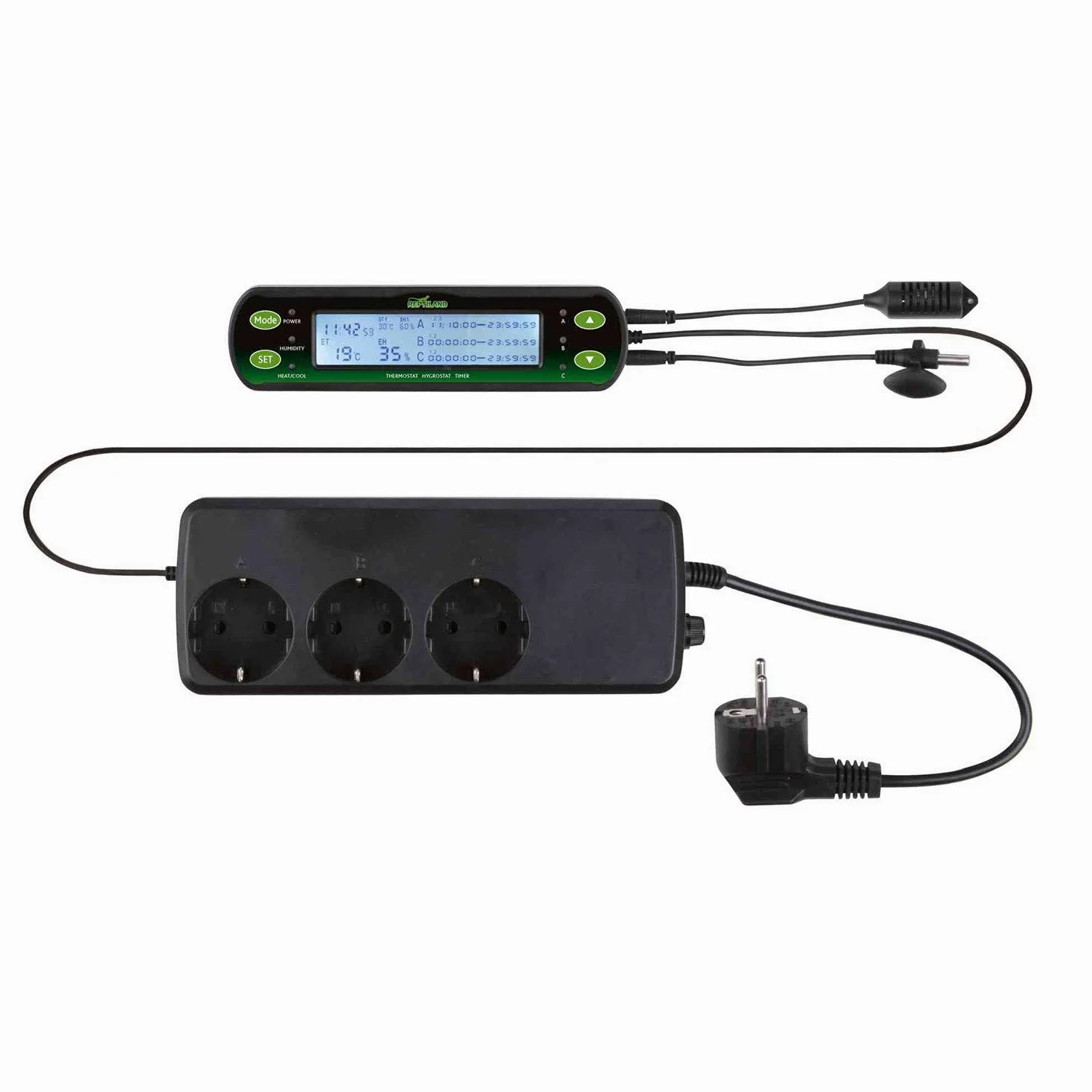 TRIXIE Digital Thermostat/Hygrostat with Three Circuits, 16 x 4 cm