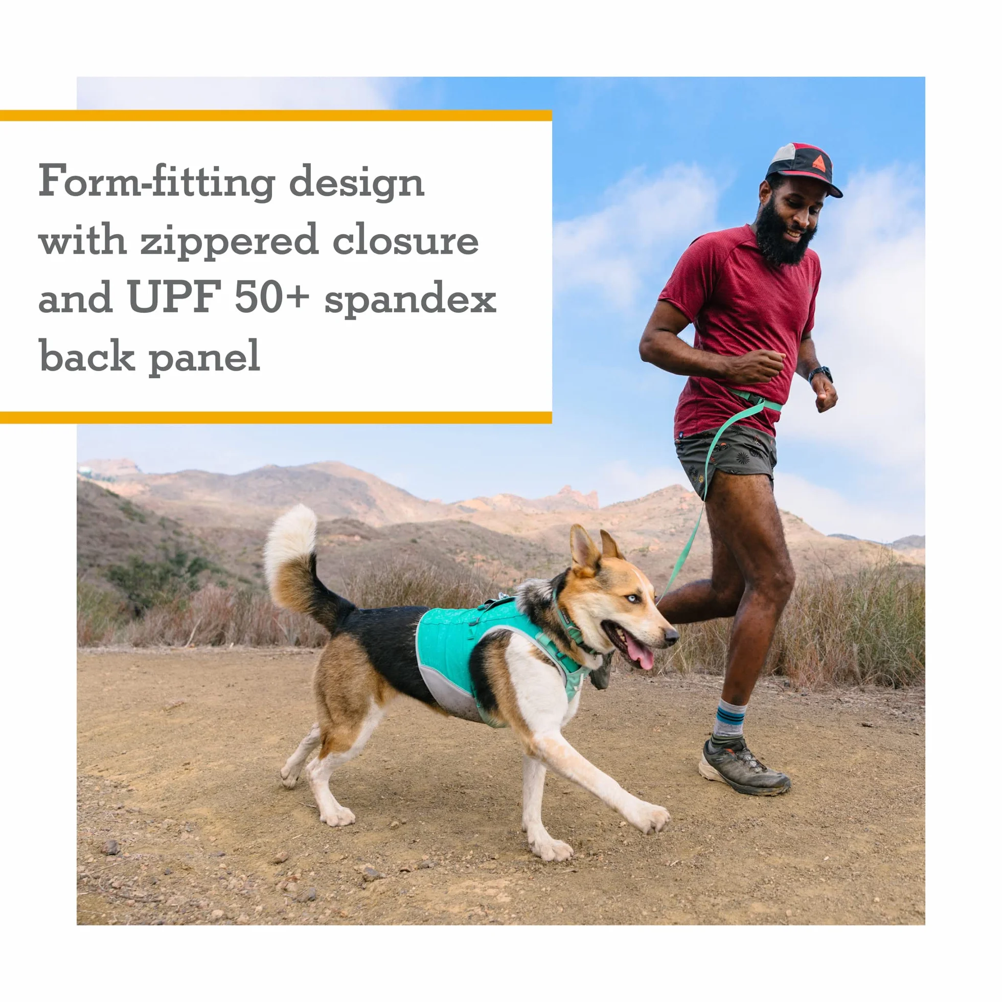 RUFFWEAR Gilet per cani con cerniera, copertura di raffreddamento con pettorina e portale di piombo, SPF 50+ protezione solare per mantenere gli animali freschi, blu nebbia (X-Small, 43-56 cm)