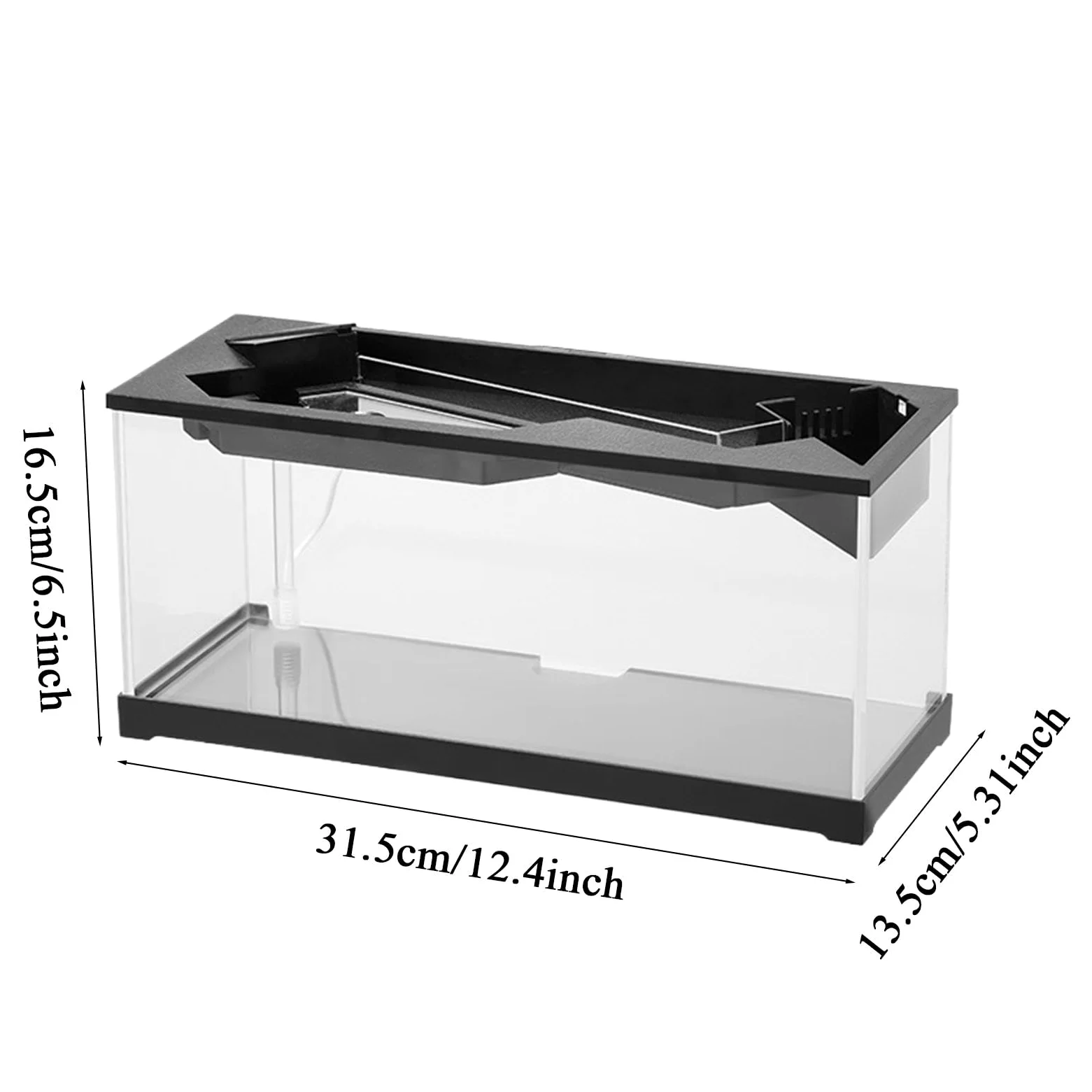 Piccolo acquario con filtro, serbatoio da scrivania | Acquario acrilico chiaro con filtro,Habitat Fish Bowl con ciclo per la casa, studio, tavolo