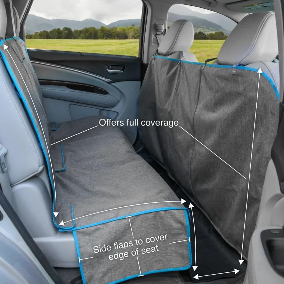 Coprisedile ad amaca Coast to Coast Kurgo per cani, coprisedile posteriore per animali domestici, copertura completa dei sedili e del vano piedi dell'auto, resistente all'acqua, antigraffio