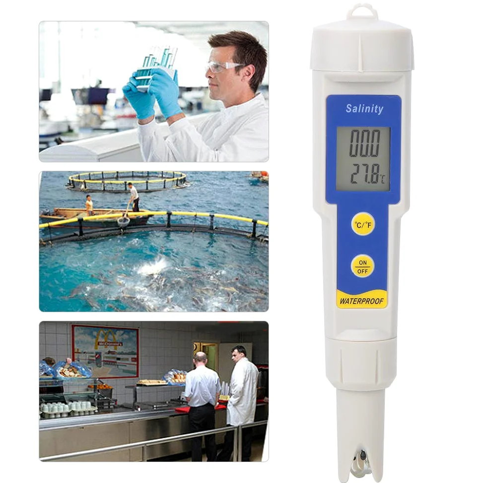 Tester Di Salinità Portatile Digitale Misuratore Con Compensazione Temperatura Per Acquari E Soluzioni Saline