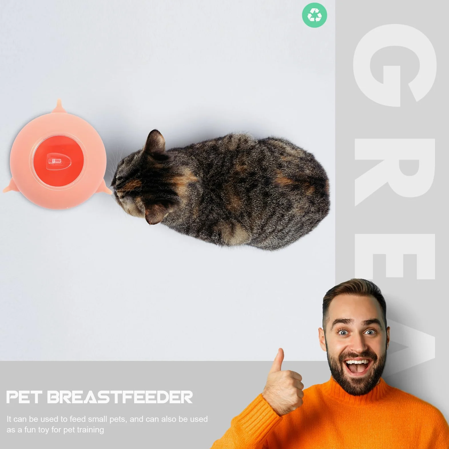 Lurrose Biberon in Silicone Riutilizzabile e Leggero per Piccoli Animali Domestici, per L'alimentazione e L'addestramento dei Cuccioli Rosa