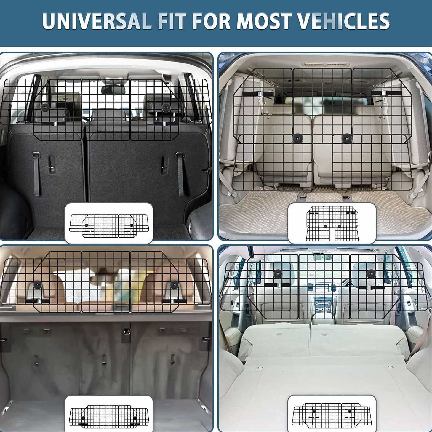 1 Pezzo Barriera divisoria per Animali Domestici in Auto per Jeep Avenger Cherokee CJ Commander Compass, Rete Isolante Regolabile per Il Bagagliaio