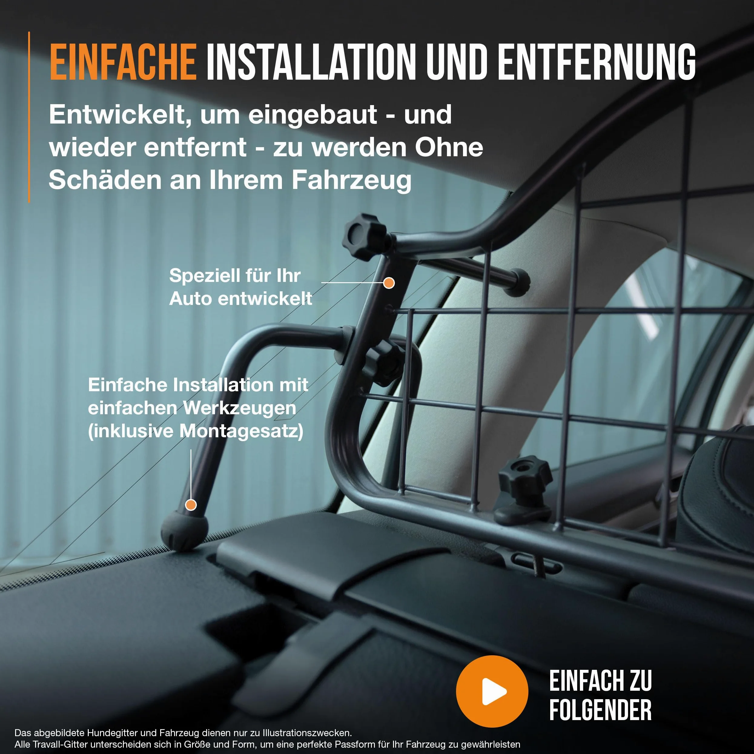 Travall Guard Griglia di Protezione Compatibili con Suzuki Vitara (2015-Corrente) TDG1504 – Griglia Divisoria Specifica in Acciaio Dolce