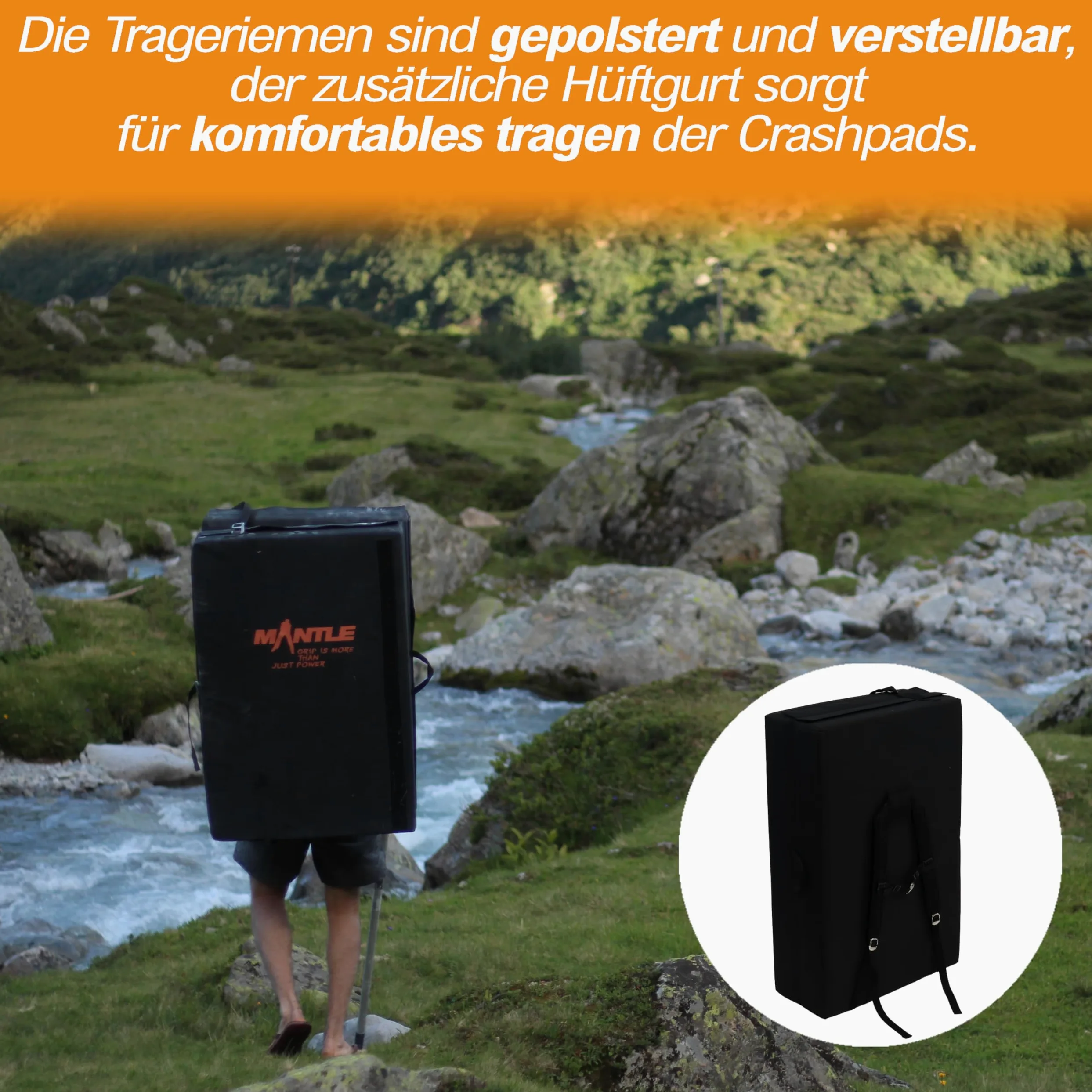 Mantle, Tappetino Protettivo Crash Pad, Nero (Schwarz), XL
