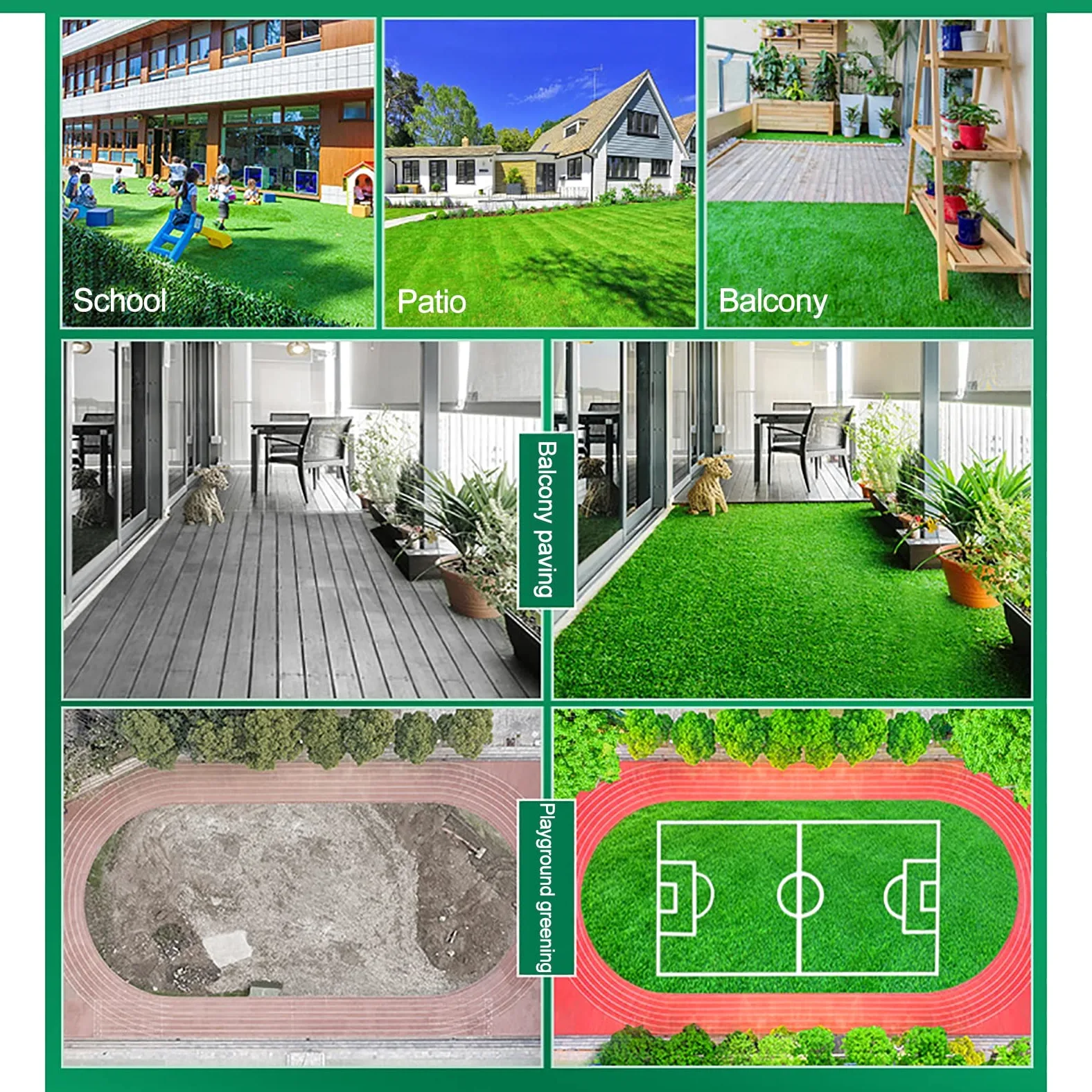 Tappeto in erba artificiale, tappeto sintetico per interni ed esterni, ideale per addestramento di animali domestici, patio, parco giochi, giardini e prati
