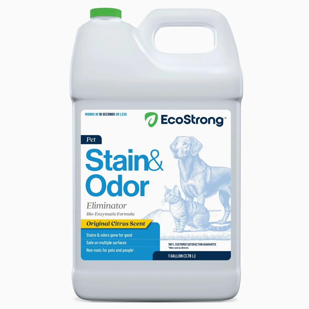 Eco Strong Smacchiatore e elimina gli odori: detergente per tappeti e odori di animali domestici, detergente enzimatico per urina di cani e gatti, smacchiatore e deodorante spray, per pavimenti, erba