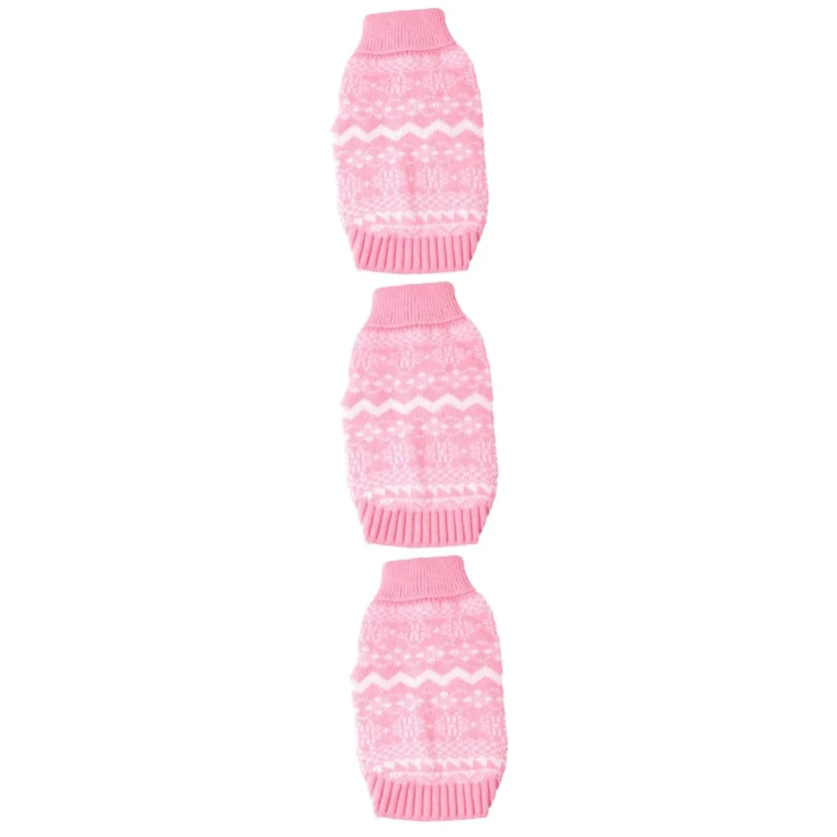 BESPORTBLE 3pezzi Maglione Natalizio per Cani Pullover Maglia Calda con Collo per Animali Domestici Costume per Feste Inverno Rosa XXL