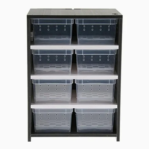 Armadietto in PVC per rettili in inverno terrario per rettili con scatole di allevamento (nero (con cuscinetto riscaldante))
