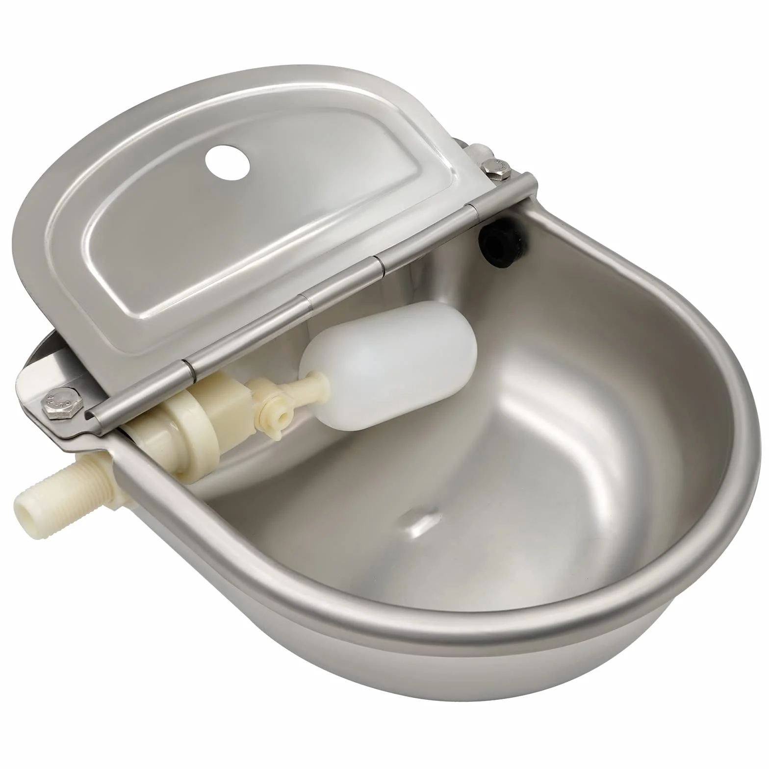 Ciotola Dell'Abbeveratoio Automatico in Acciaio Inox con Valvola a Sfera Regolabile, Abbeveratoio per Animali per Cavalli, Bovini, Capre, Pecore, Maiali e Cani