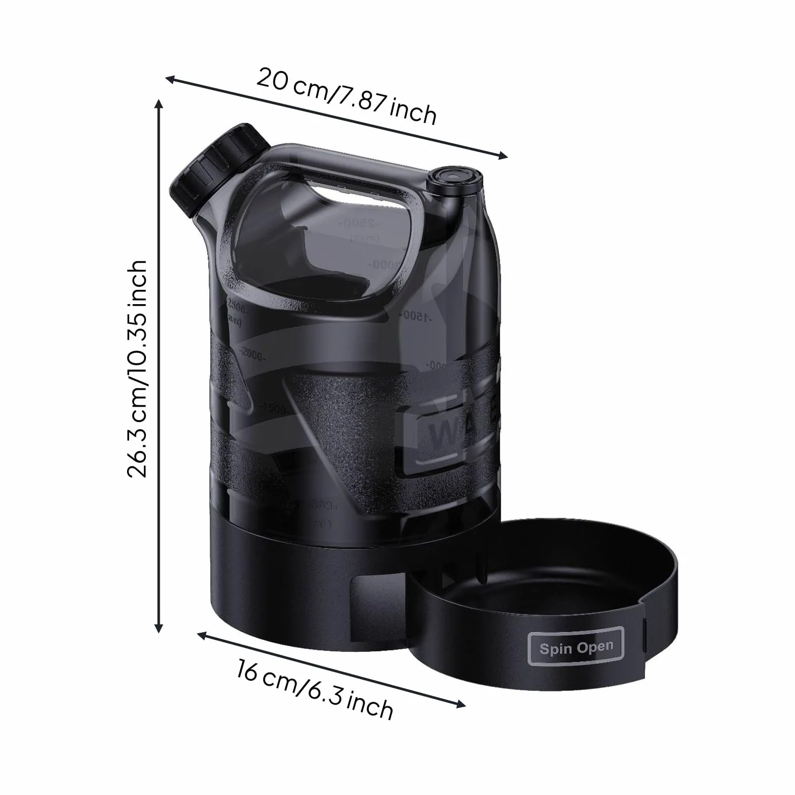 Borraccia per Cani Acqua Dispenser Bottiglia Ciotola Portatile 2.5l in Plastica Pet con Tasto per Acqua E Ciotola Integrata Richiudibile, style to 1